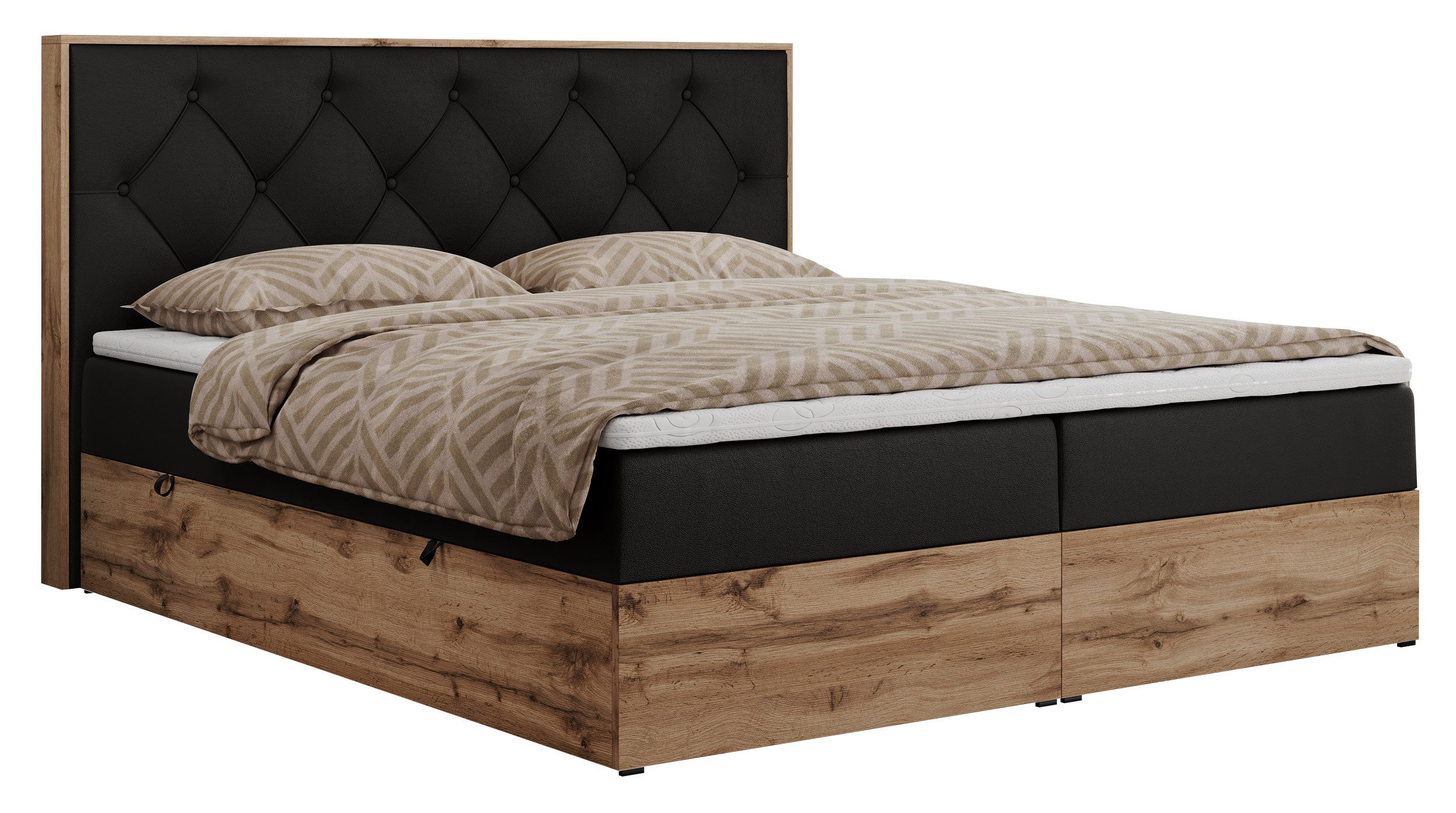 MKS MÖBEL Boxspringbett VENETO (Polsterbett, zwei günstig online kaufen