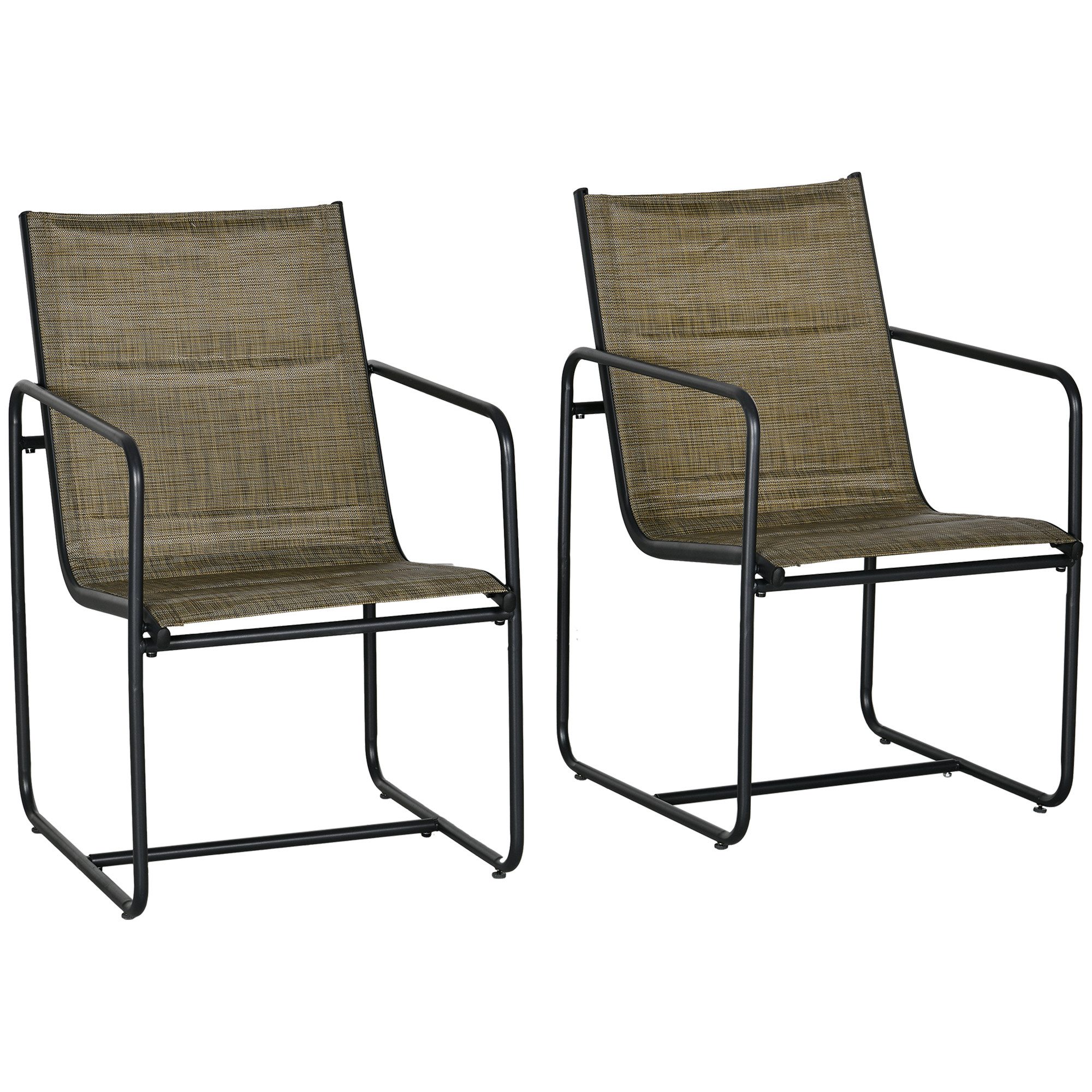 Outsunny Sitzgruppe Gartenstühle 2er-Set, Gartensessel Set günstig online kaufen