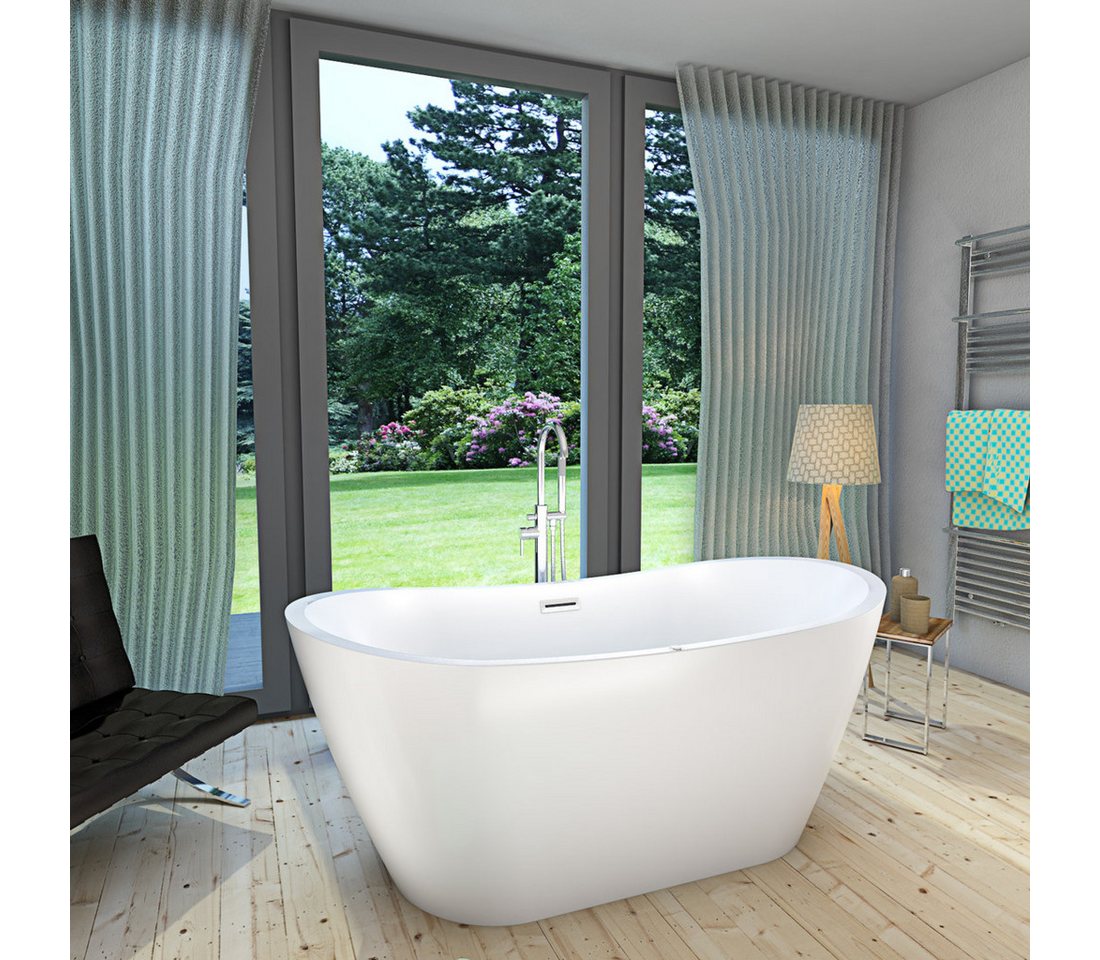Thumbnail - AcquaVapore Whirlpool-Badewanne freistehende Badewanne Wanne F13 180x92cm Whirlpool Armatur AF02, (1-tlg)