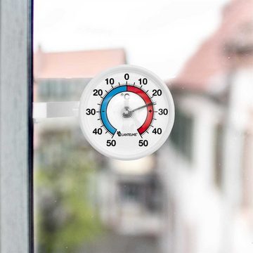 Lantelme Fensterthermometer Außenthermometer -/+50 Grad, 2-tlg., rund drehbar und ohne Bohren
