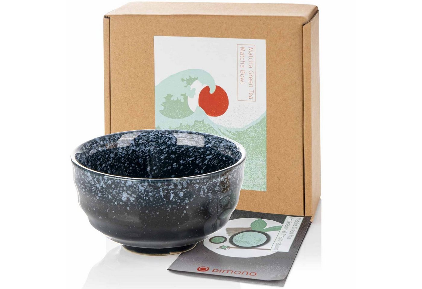 Dimono Teeglas DIMONO Matcha Tee Set–Teezubereitung Set mit Chasen, Schale & Zubehör, Japanische Tee-Schale Matchaschale aus gebranntem Ton
