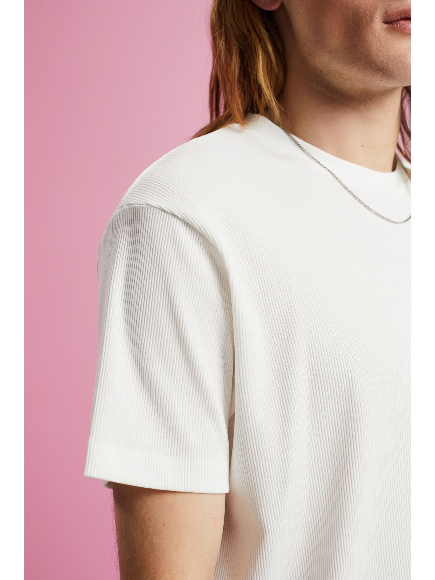 Esprit Collection T-Shirt Geripptes T-Shirt WHITE (1-tlg) OFF