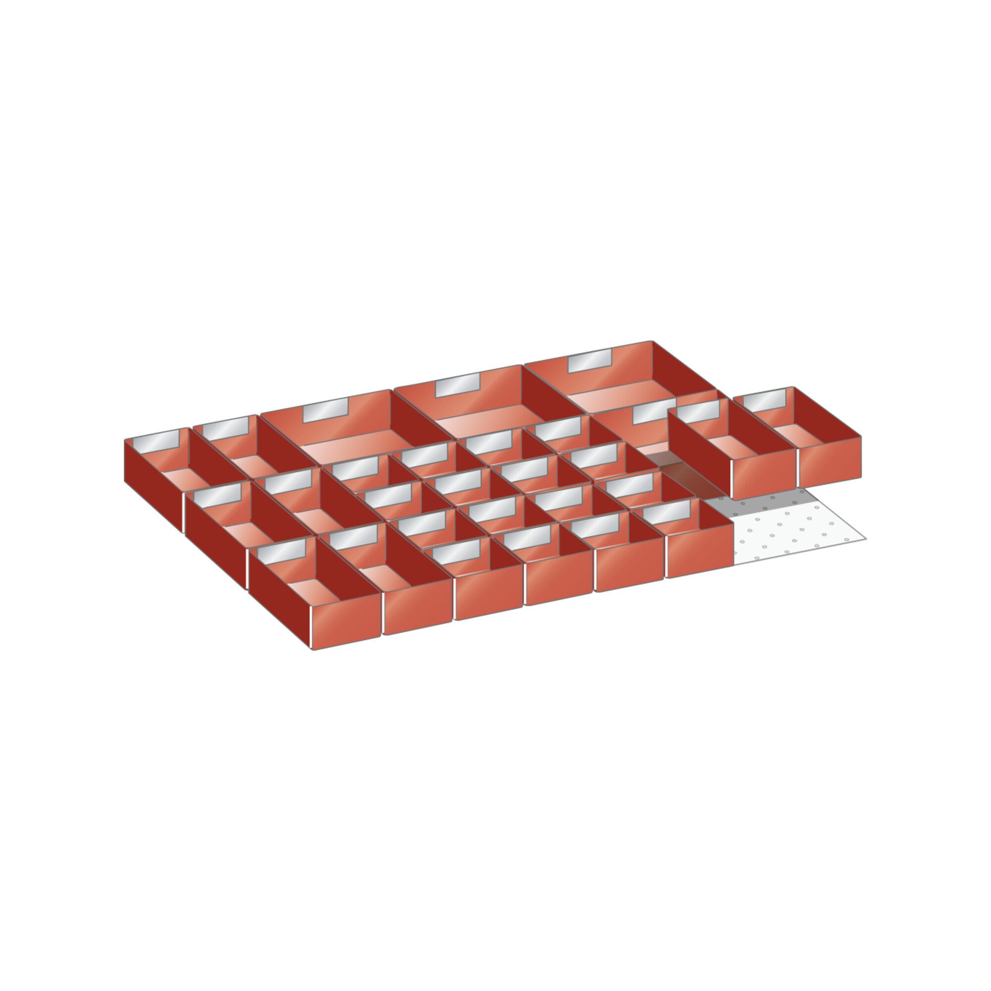 LISTA Werkstattwagen Lista Set Einsatzkästen 27x36E/36x27E (BxTxFH) 612x459x75mm