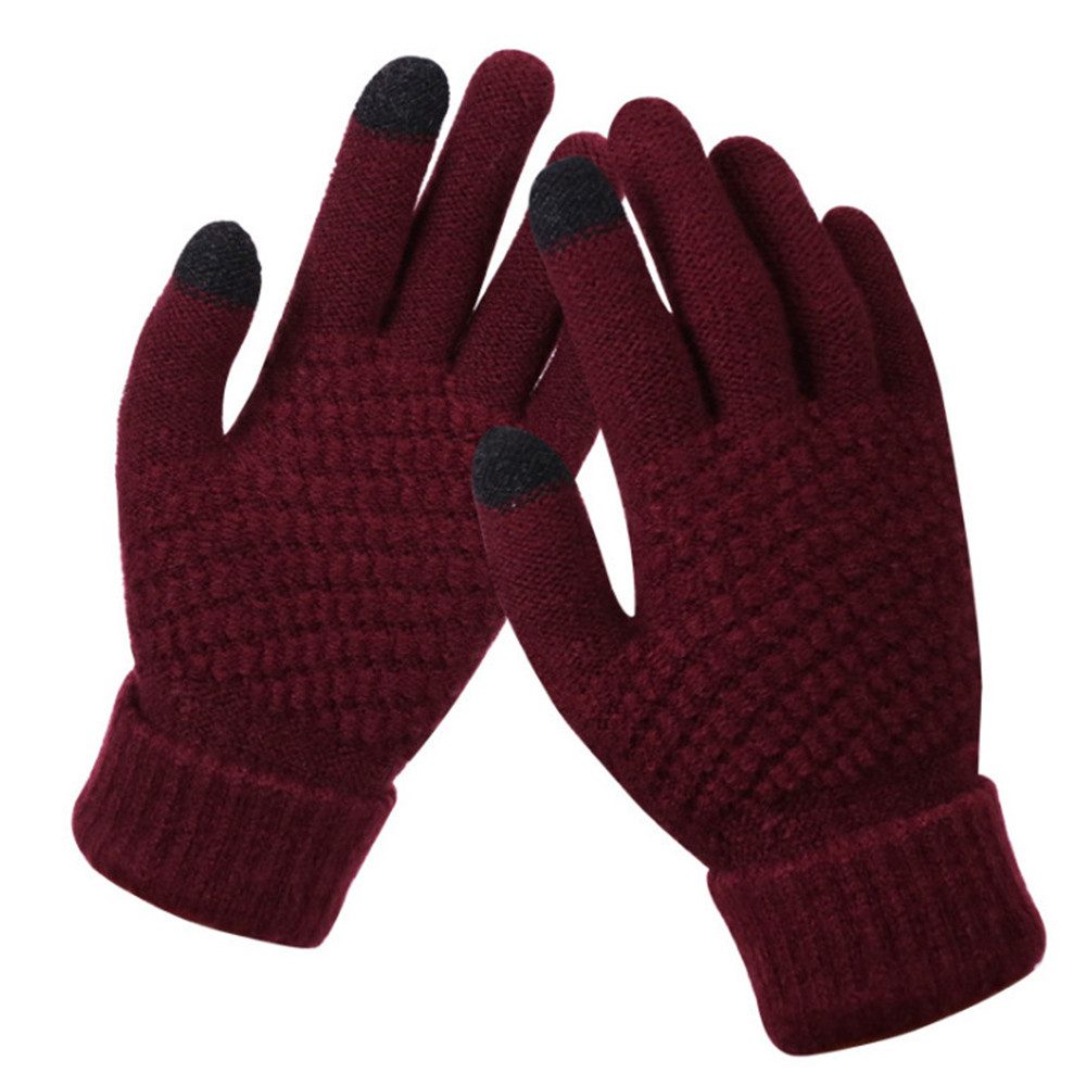 Coonoor Strickhandschuhe Herren Damen Winterhandschuhe Touchscreen Fleecehandschuhe (Flexible und Angenehm Weiche Elastisch Fingerhandschuhe) Geeignet für Winter Running und Outdoor Aktivitäten