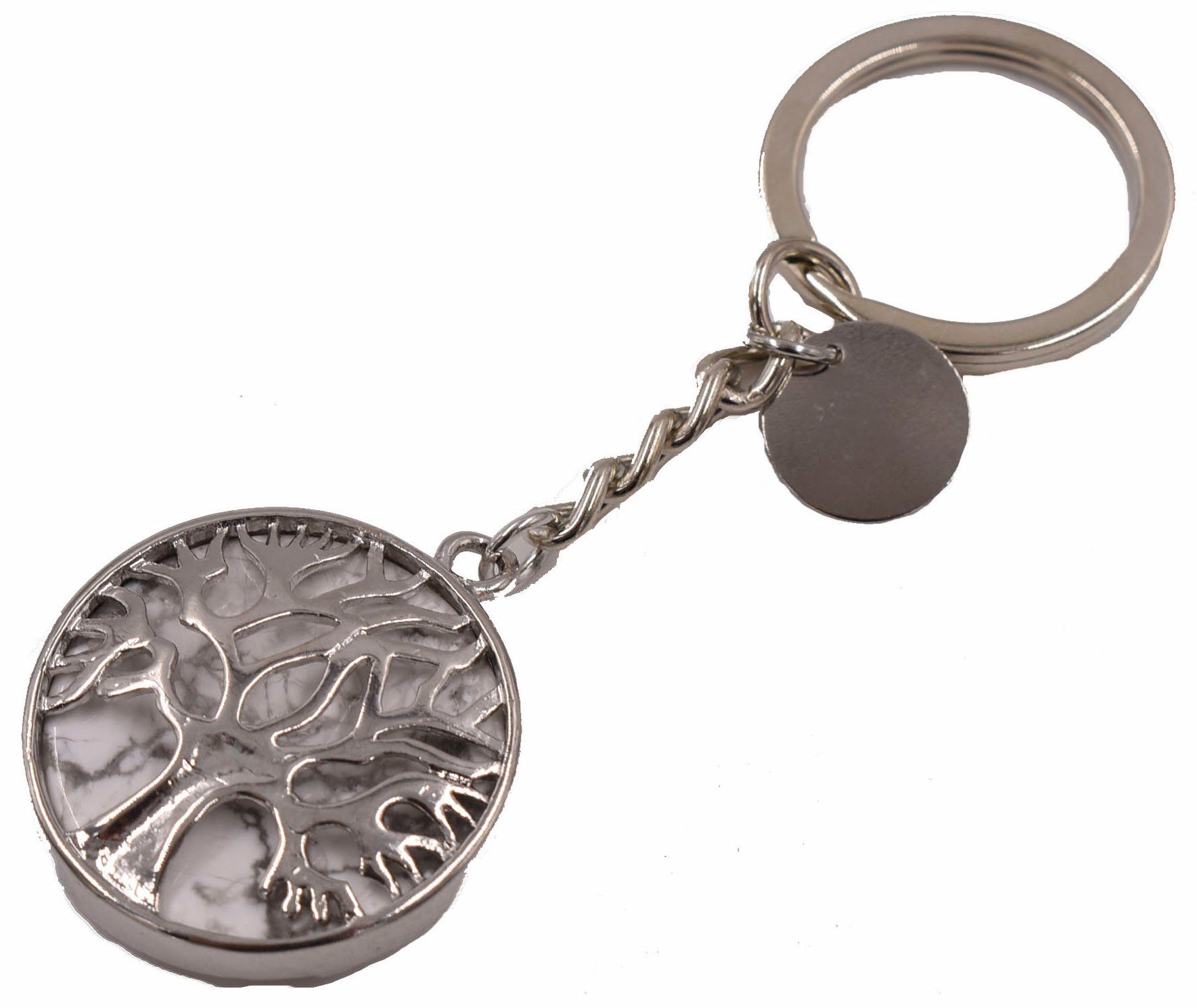Firetti Schlüsselanhänger Schmuck Geschenk Lebensbaum, mit Rosenquarz, Türkis, Aventurin, Howlith oder Onyx