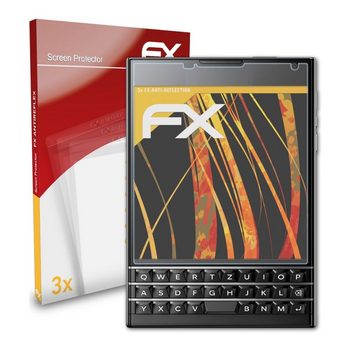 atFoliX Schutzfolie für Blackberry Passport, (3 Folien), Entspiegelnd und stoßdämpfend