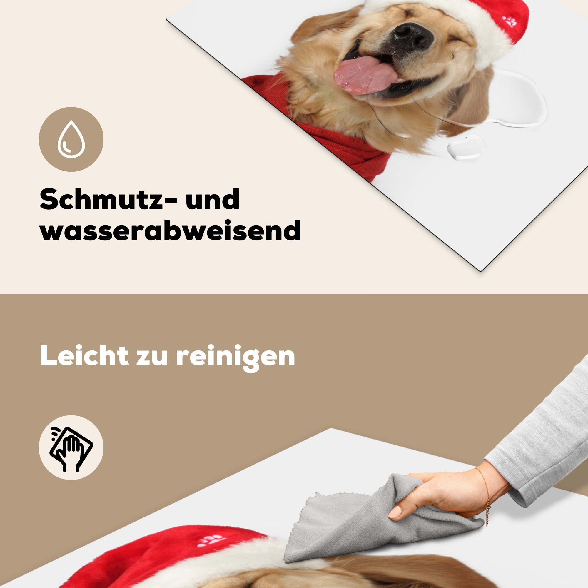 die - - Ceranfeldabdeckung - Schutz küche, cm, Lustig Vinyl, Herdblende-/Abdeckplatte - MuchoWow Mädchen, Lachen Jungen 81x52 Kinder - tlg), Hund (1 Induktionskochfeld für