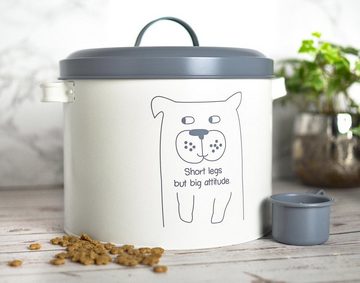 Sendez Hunde-Futterspender Trockenfutterdose mit Deckel und Löffel 6 Liter Mettaldose Tierfutter Vorratsdose Hundefutterbox Hund