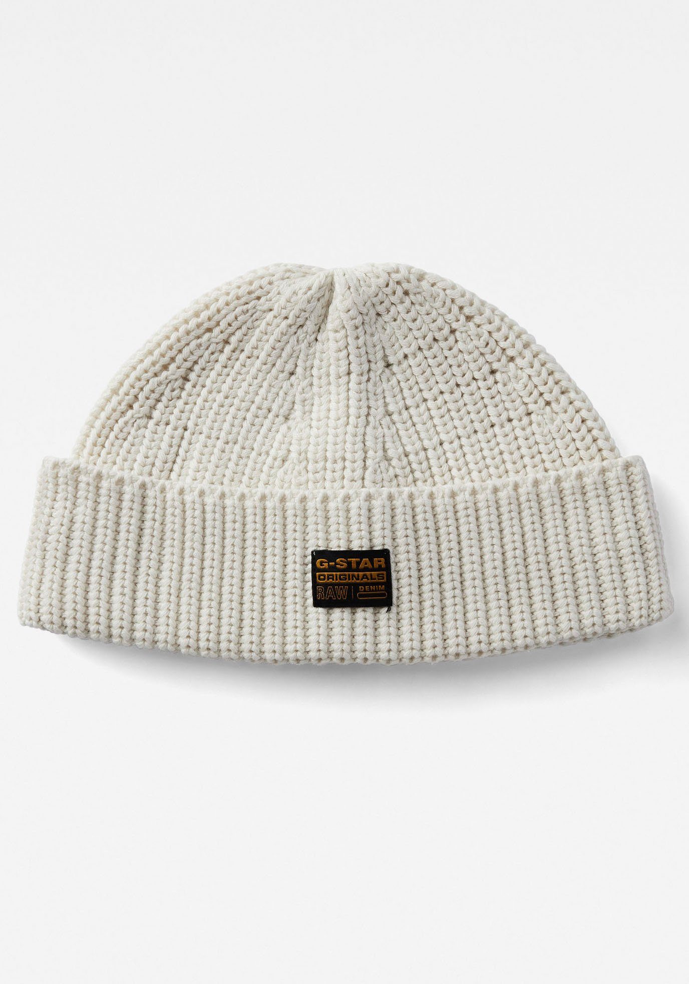 G-Star RAW Strickmütze Originals Fisherman Beanie mit Label