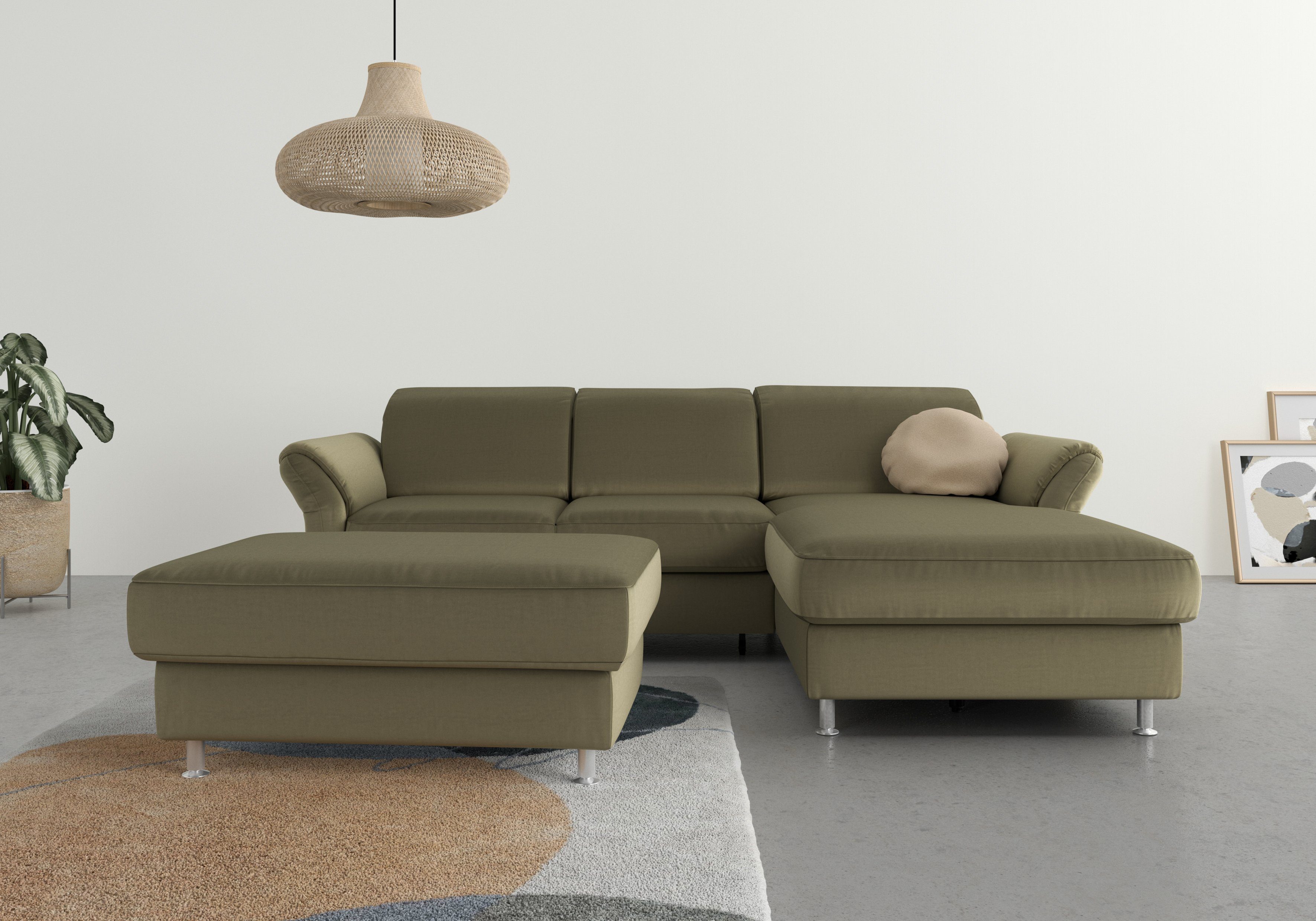 sit&more Ecksofa Apulia L-Form, wahlweise Bettfunktion, Bettkasten und Kopf- und Armteilverstellung