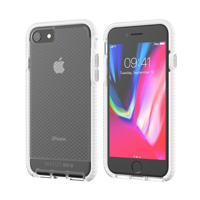 Tech21 Handyhülle Tech21 EVO Cover 3m Aufprall-Schutz Hülle Case für Apple iPhone 7 Plus / 8 Plus 12 2 cm (4 8 Zoll) Farbe Klar mit Karomuster