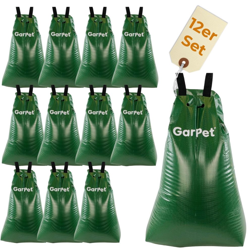 GarPet Gießkanne 12er Set Baum Bewässerungssack für Bäume Baumbewässerungssack 12 x 75L