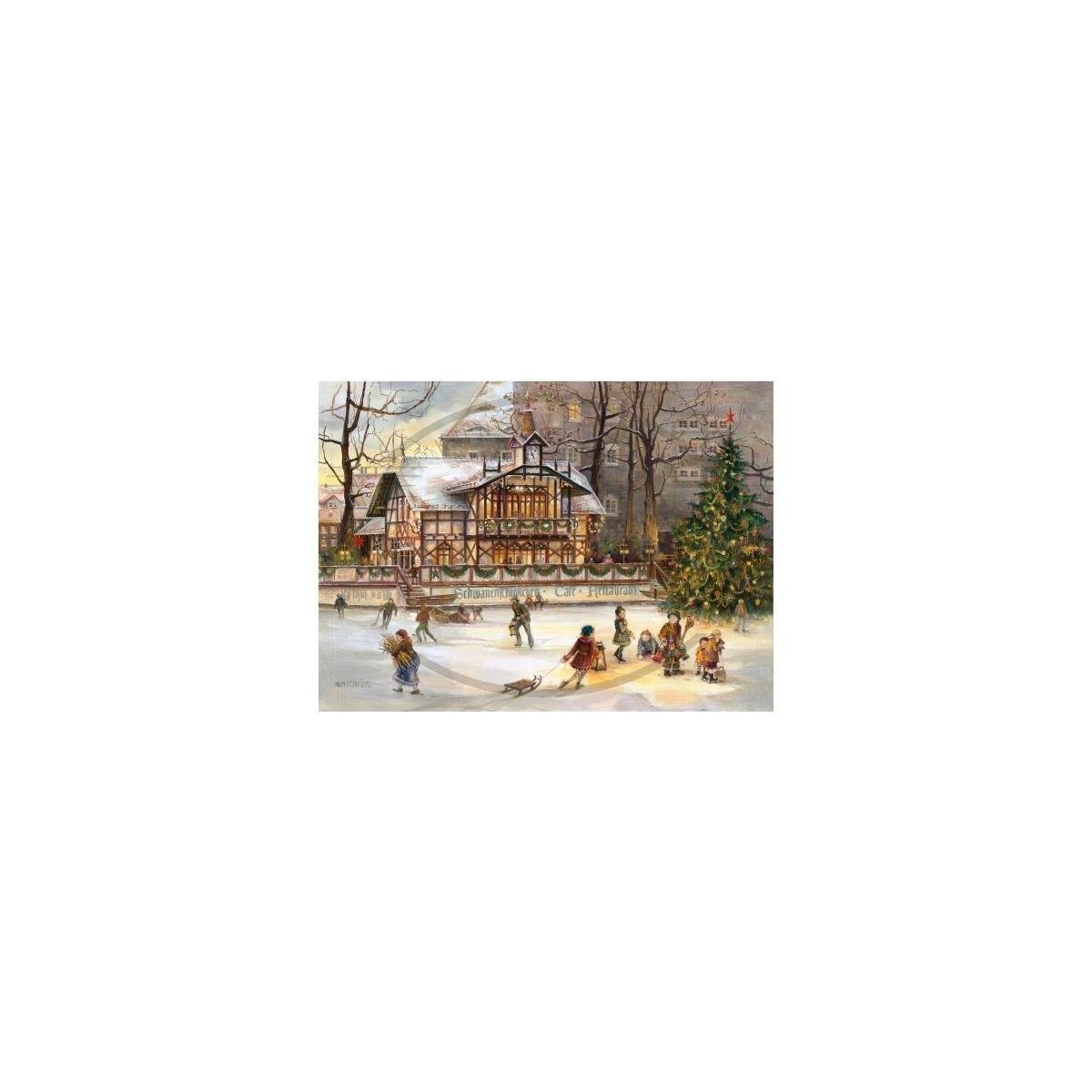 Olewinski Weihnachtspostkarte 2943 - Schwanenschlösschen - Tochter Grußkarte &