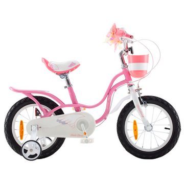 RoyalBaby Kinderfahrrad Rosa Little Swan Kinder Fahrrad für Mädchen, 1 Gang, mit Stützräder