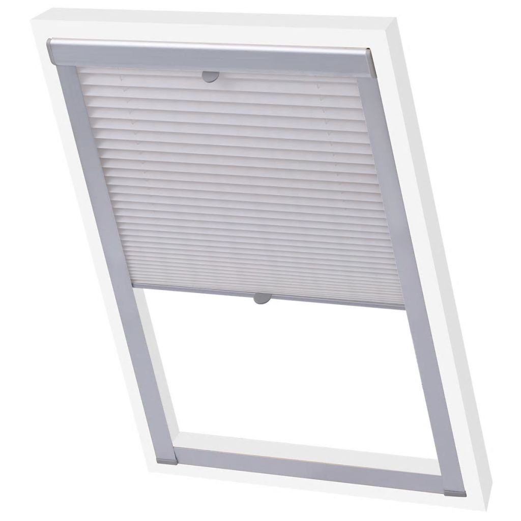 C02 Weiß Faltstore Dachschrägenfenster, Plissee Weiß Weiß | Dachfenster Gardine vidaXL