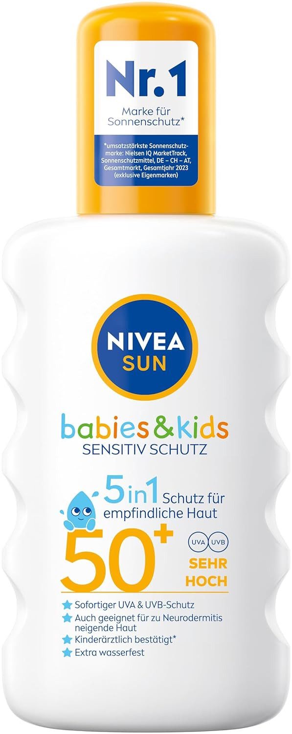 Nivea Sonnenschutzpflege Babies & Kids Sensitiv Schutz Sonnenspray LSF 50+ 200ml, 1-tlg.