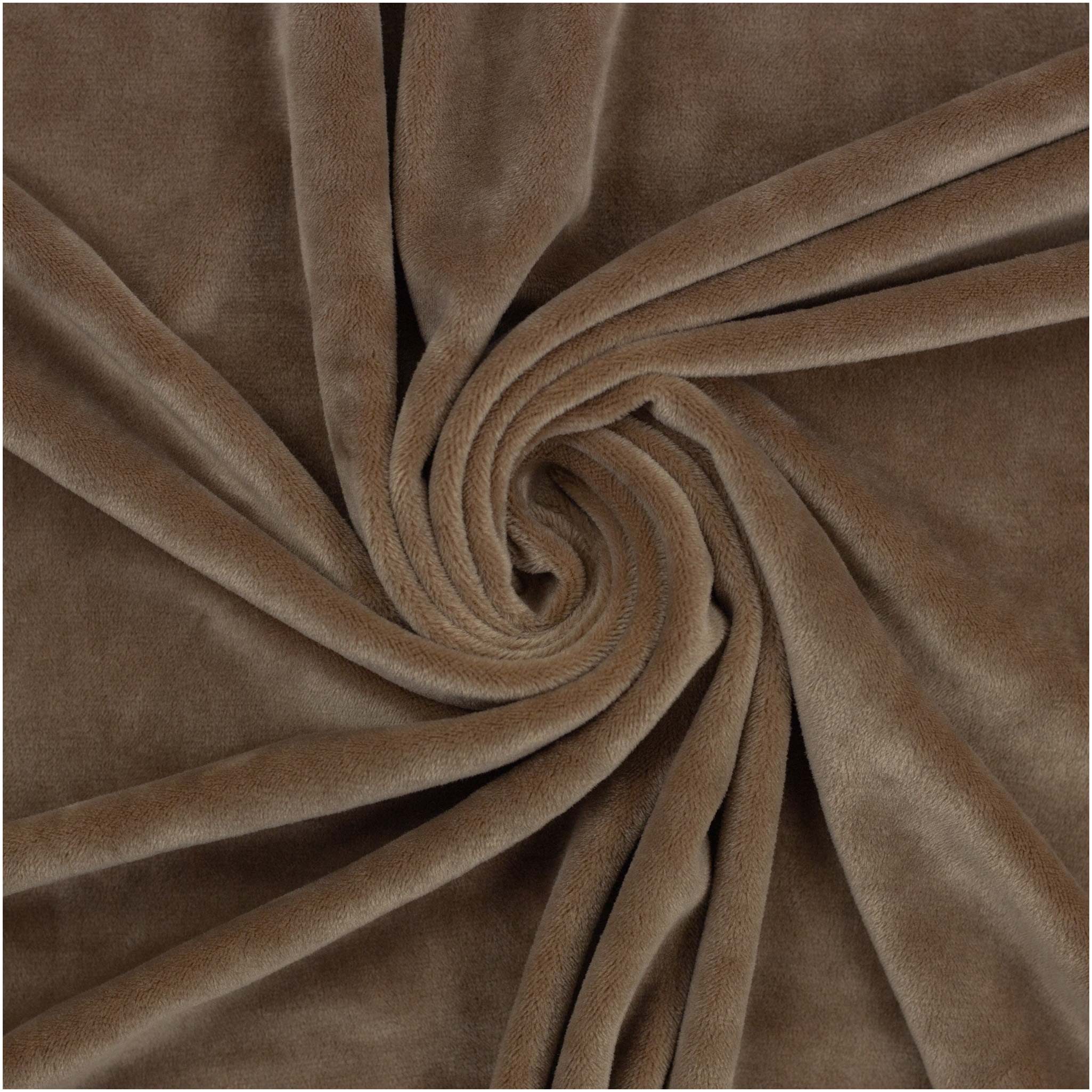 maDDma Stoff Velours-Strech Samt Samtstoff ab 0,5mx1,5m Nicky Kostümstoff uni, beige
