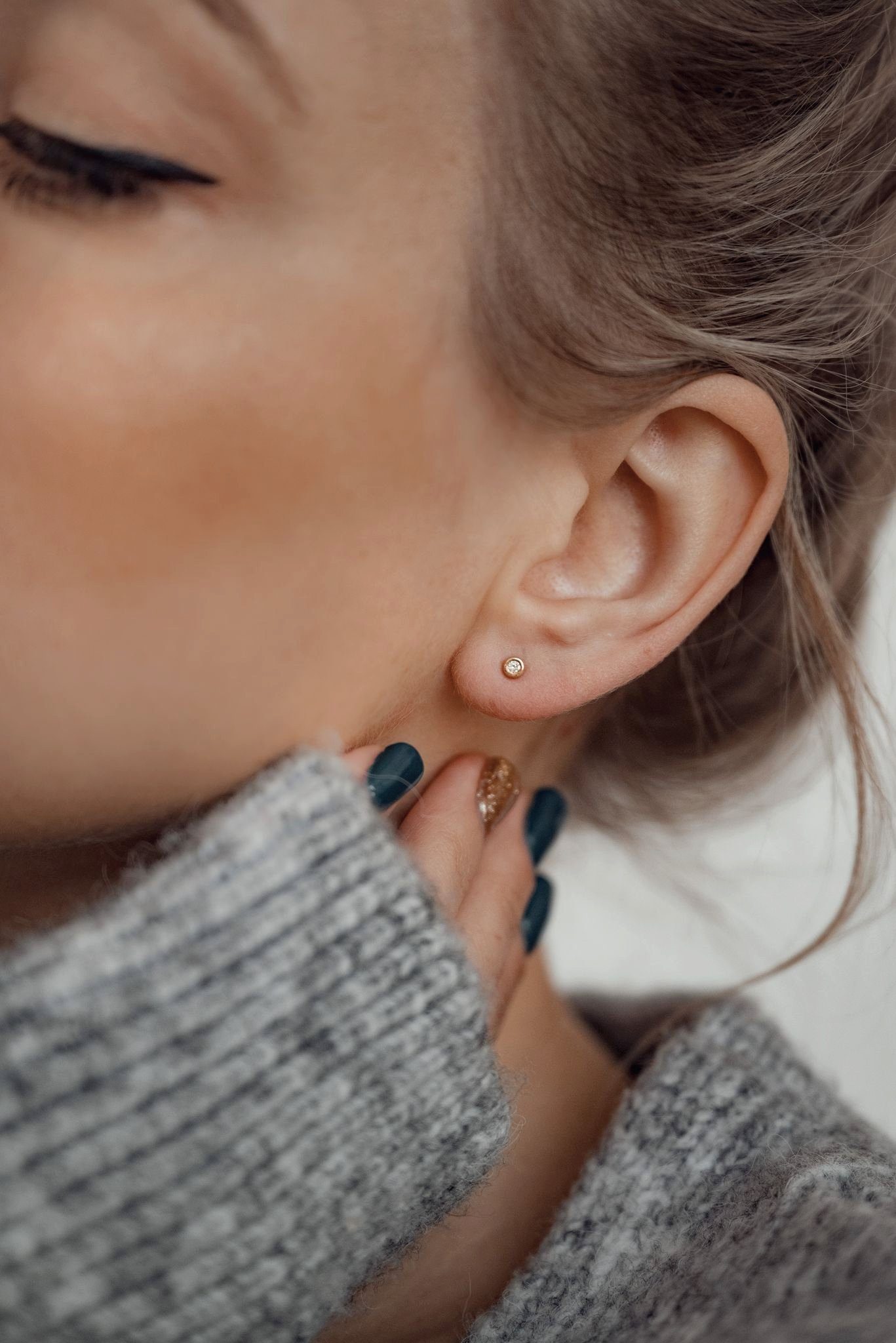 Dear Me Paar Ohrstecker Vollendung für Damen, Zirkon/ Diamant, Winzige Soli günstig online kaufen