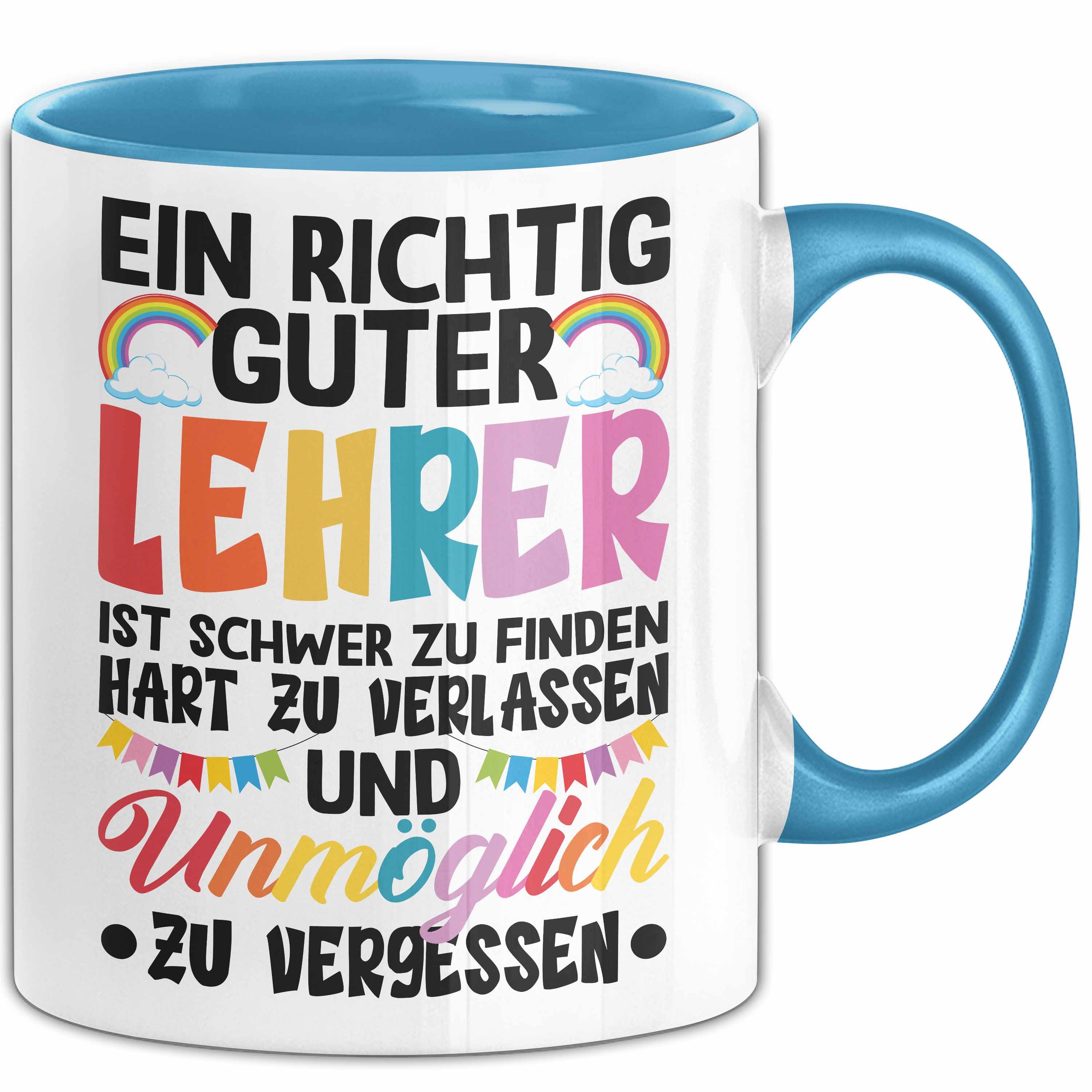Trendation Tasse Lehrer Abschiedsgeschenk Tasse Bester Lehrer Abschied Geschenkidee Ein