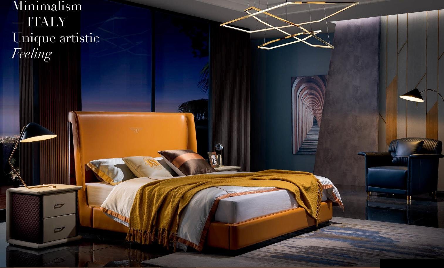 JVmoebel Bett, Holz Bett Betten Schlafzimmer Hotel 180x200 Stil Massive  Möbel Orange Holz Neu online kaufen | OTTO