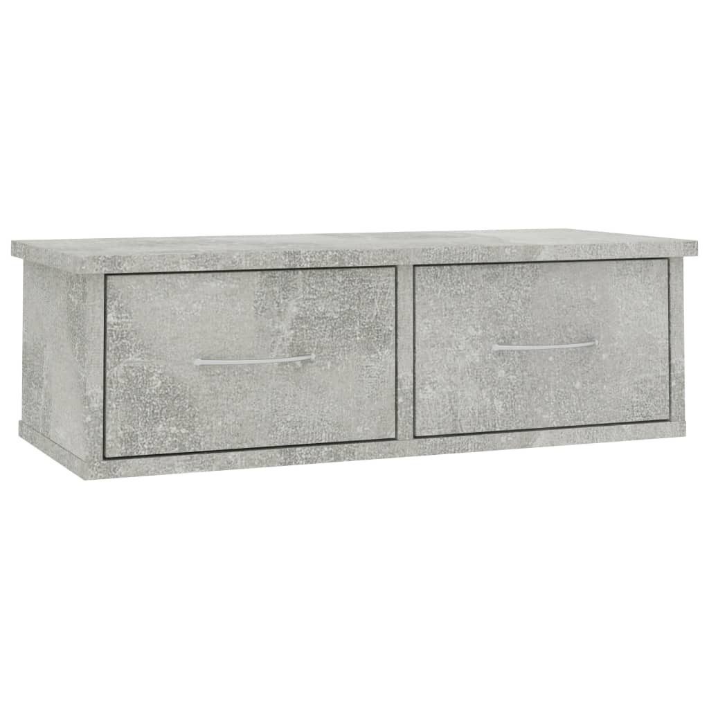 vidaXL Hängeschrank 60 cm Hängeschrank Wandschrank mit Schubladen Betongrau 60x26x18,5 cm