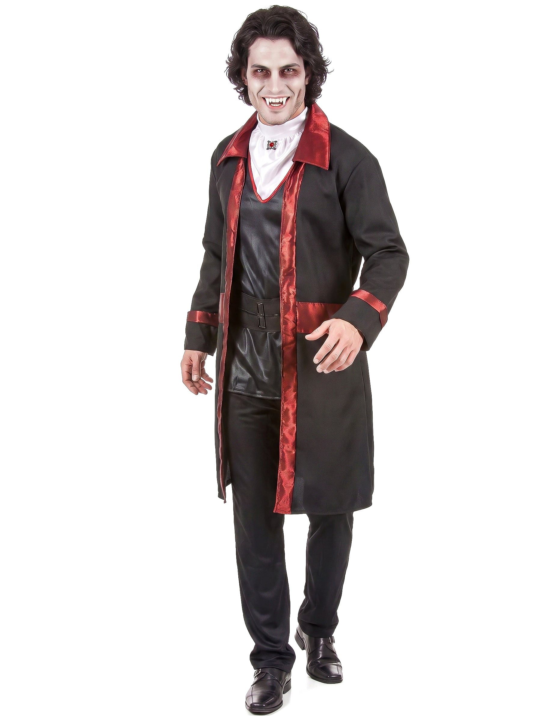 JADEO Kostüm Herrenkostüm Vampir Halloween schwarz-rot