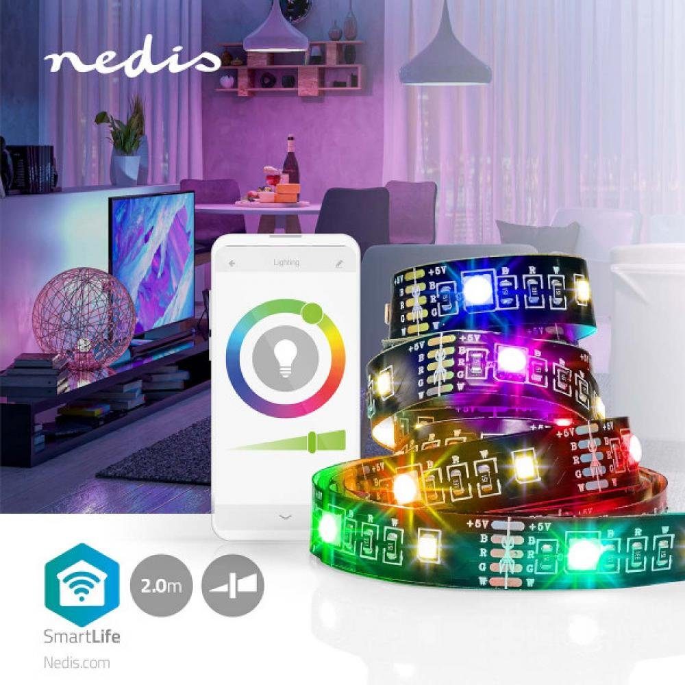 2000 Nedis LED-Streifen Color RGB Bluetooth, Full LED-Streifen, / Warmweiss, Smartlife