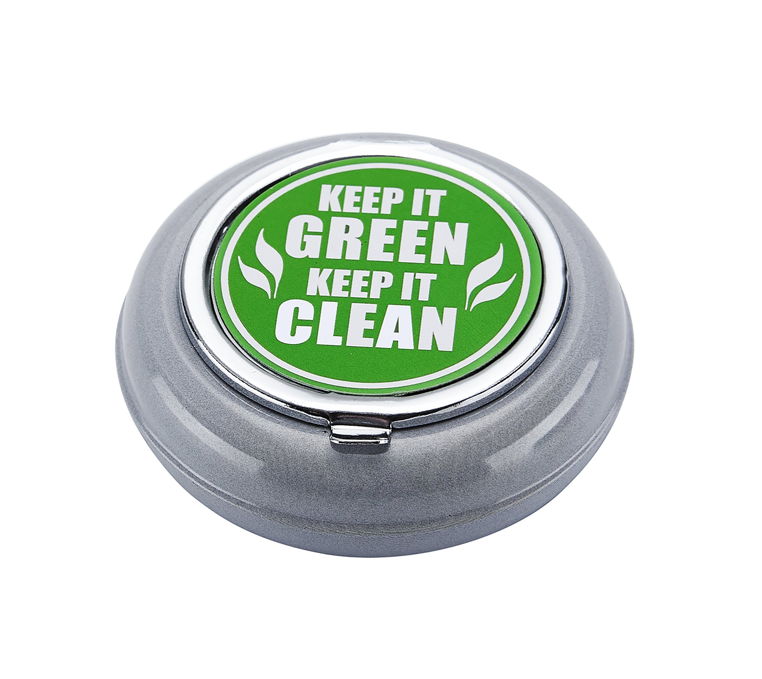 CHAMP Aschenbecher Taschen ASCHENBECHER Ø6,5cm mit Glutkiller Deckel Metall 22 (Grau), rund Reiseaschenbecher Mini Taschenaschenbecher Reise Outdoor