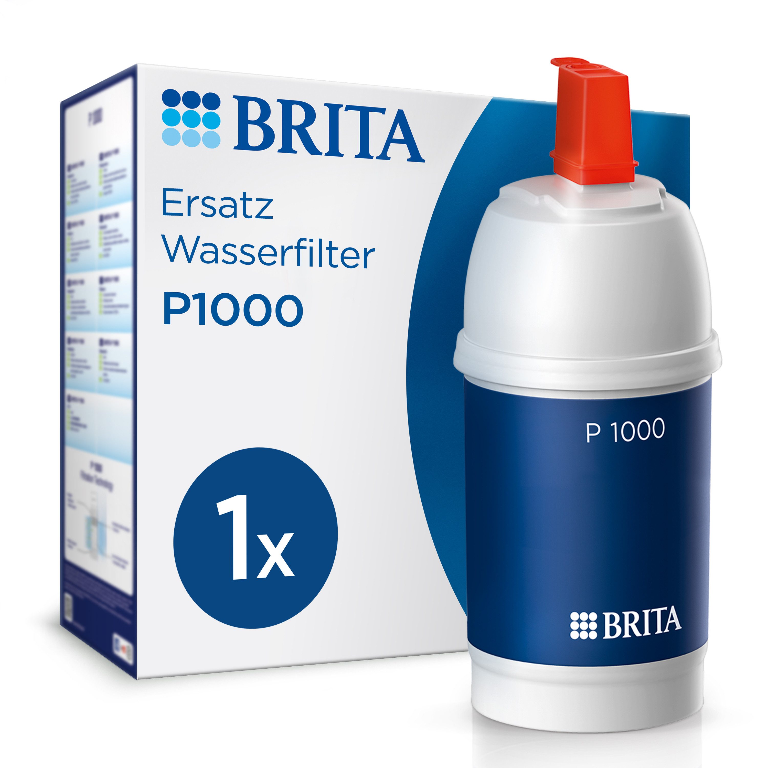 BRITA Wasserfilter P1000 für BRITA Armaturen mit Kalkfilter - 1er-Pack, Zubehör für für BRITA Armaturen, Original Ersatzfilter: mypure P1 & andere BRITA Filter-Küchenarmaturen