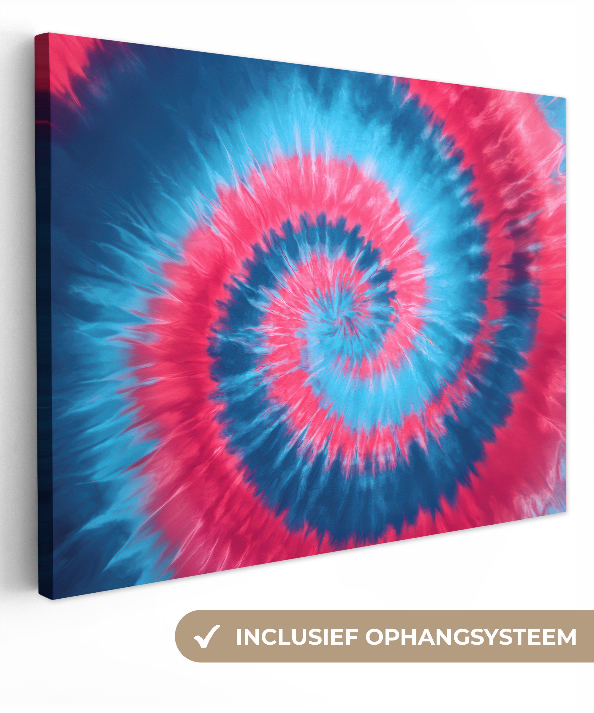 OneMillionCanvasses® Leinwandbild Spirale - Rosa - Rotierend, Fotodruck (1 St), Wandbild Leinwandbilder, Aufhängefertig, Wanddeko 40x30 cm