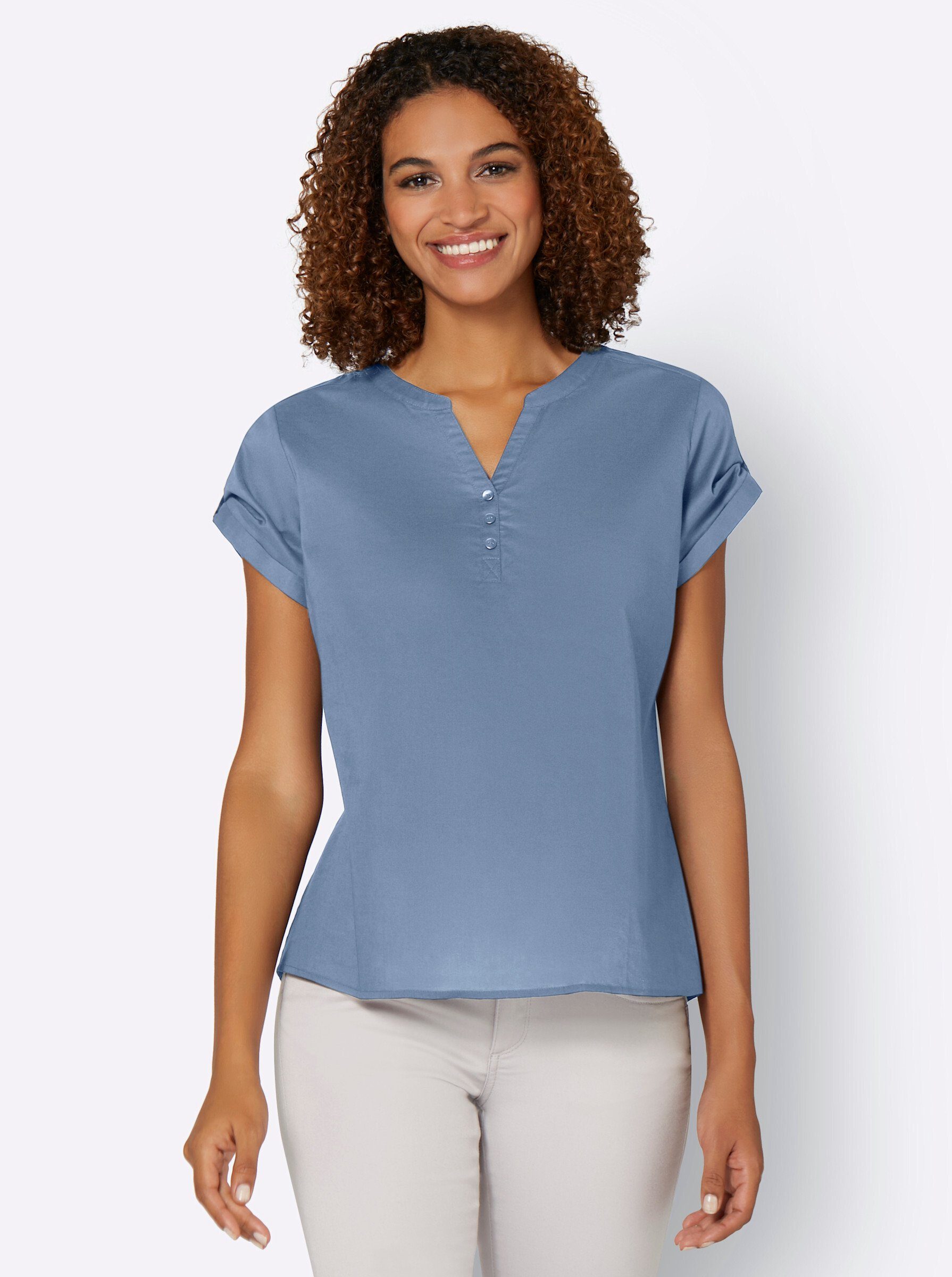 WITT WEIDEN Klassische Bluse blue-stone-washed