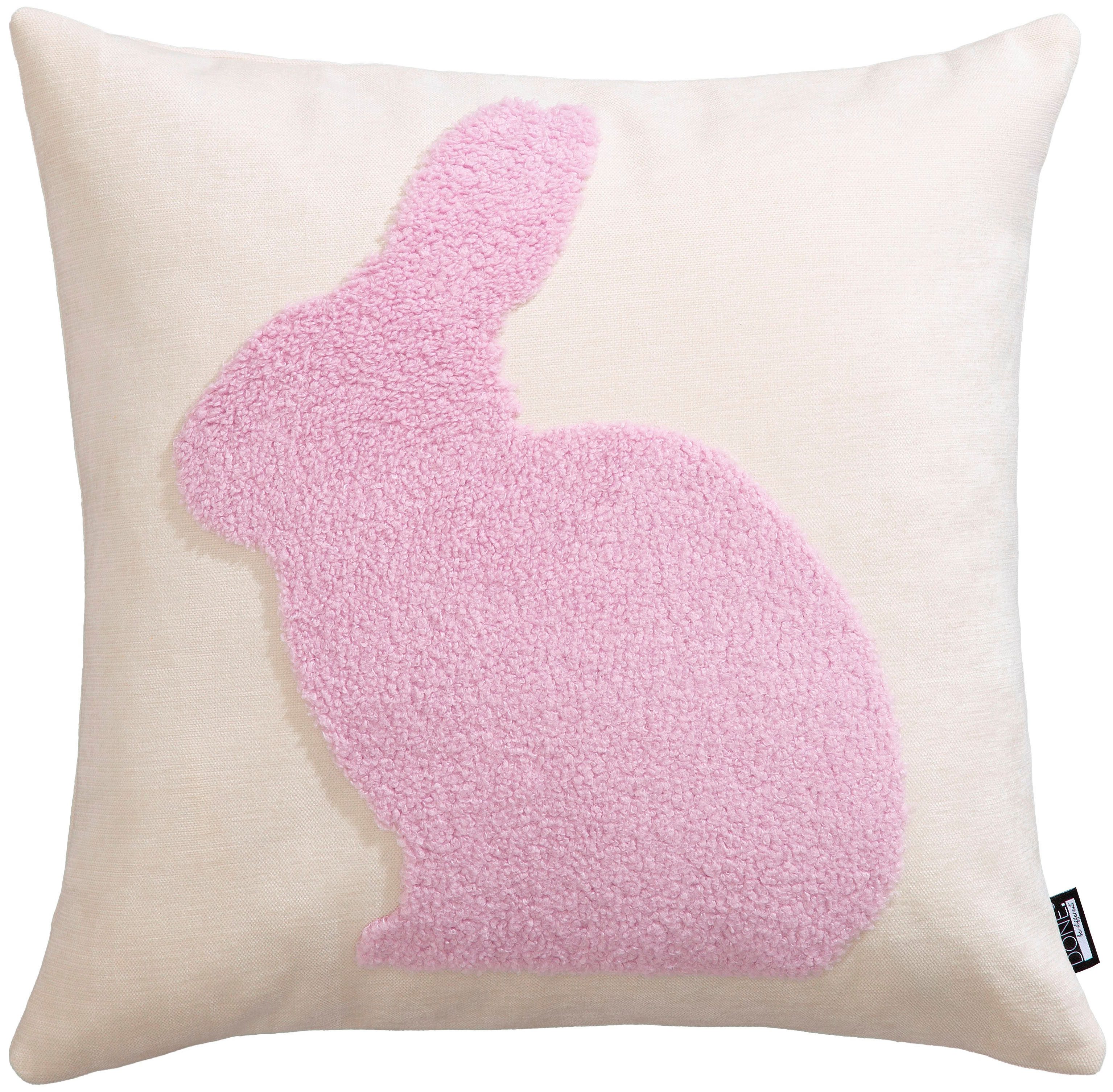 done.® Dekokissen BUNNY, Weicher Chenille-Stoff Kuscheliger Teddy-Flock