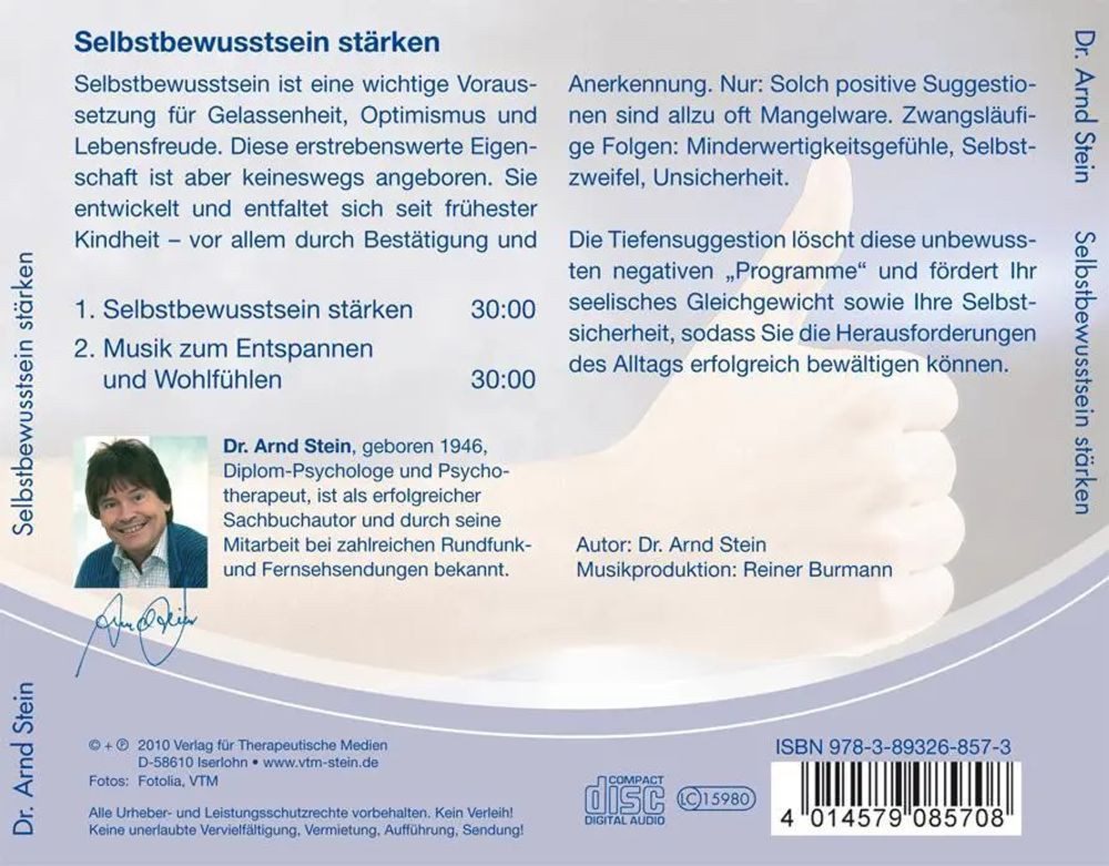 Hörspiel Selbstbewusstsein stärken. Stereo-Tiefensuggestion. CD
