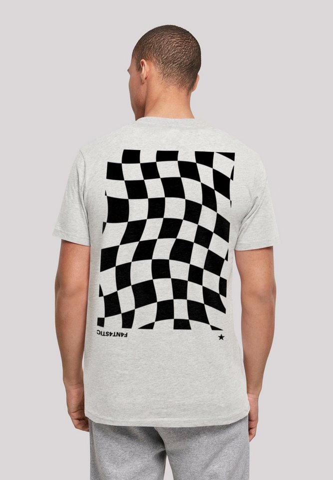 Schach Baumwollstoff F4NT4STIC Print, mit Tragekomfort T-Shirt hohem Muster weicher Wavy Sehr