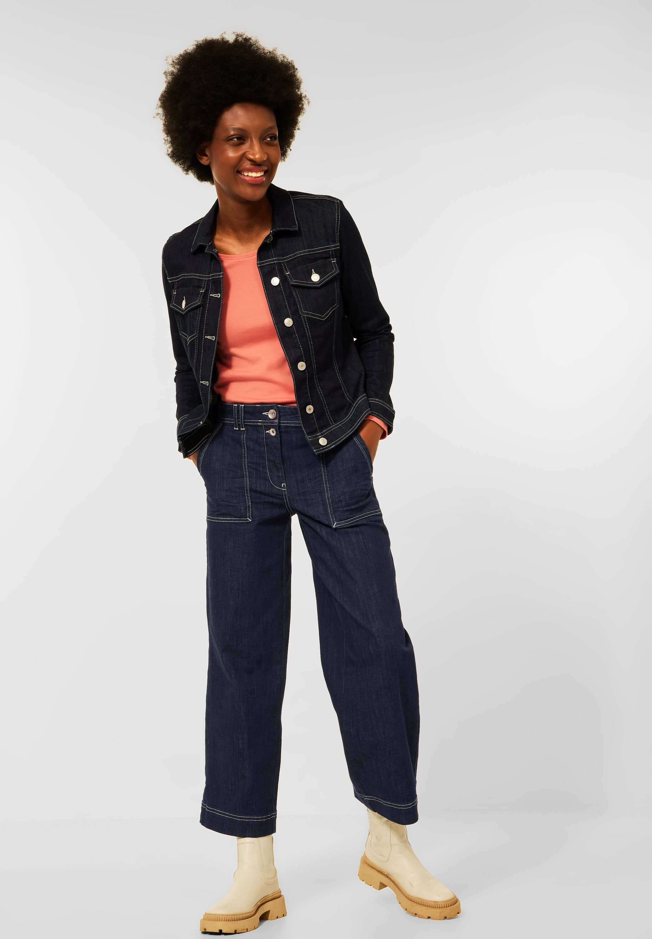 Cecil Slim-fit-Jeans Waist Middle
