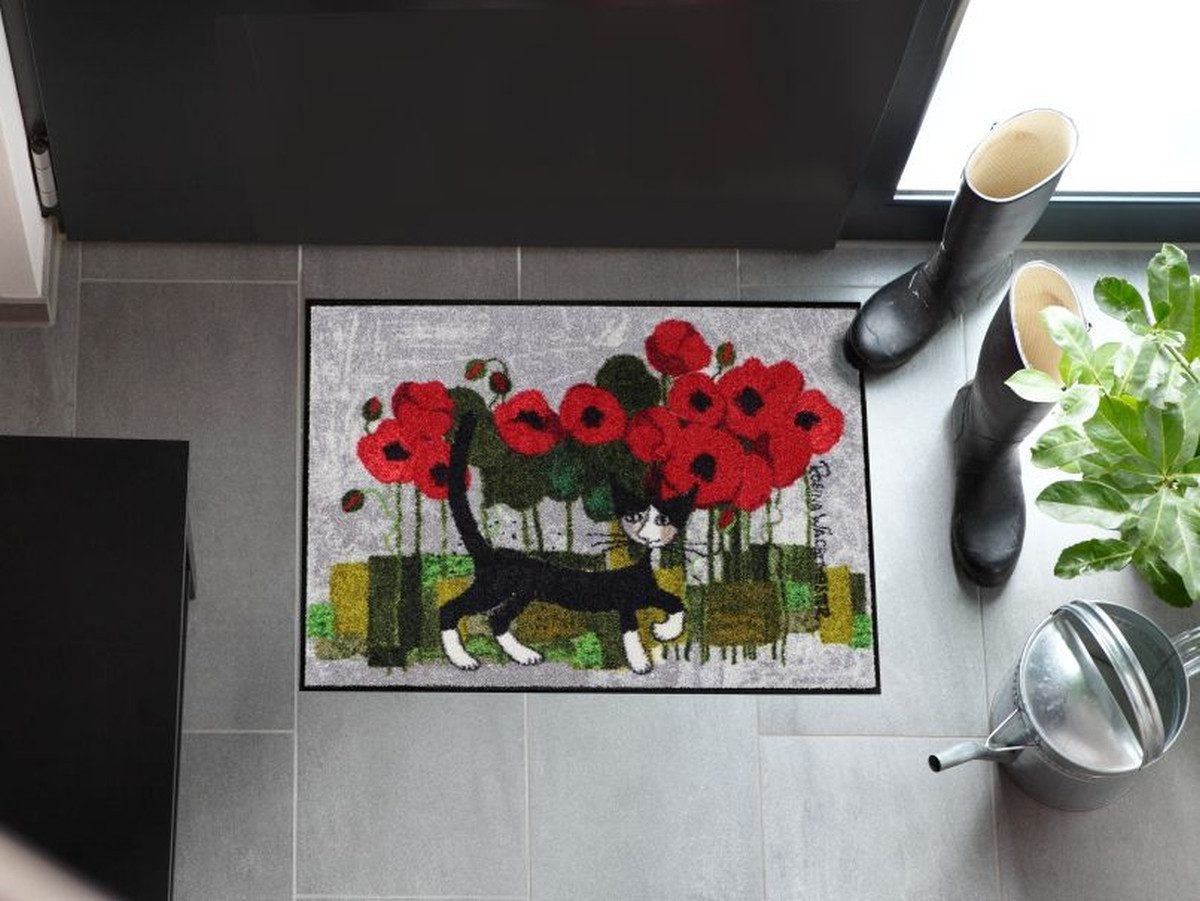 Salonloewe Fußmatte Salonloewe POPPYWALK Fußmatte Wohnmatte Rosina Wachtmeister 50 x 75 cm, Rechteckig, Höhe: 7 mm, In- und Outdoor, waschbar bei 40° und trocknergeeignet