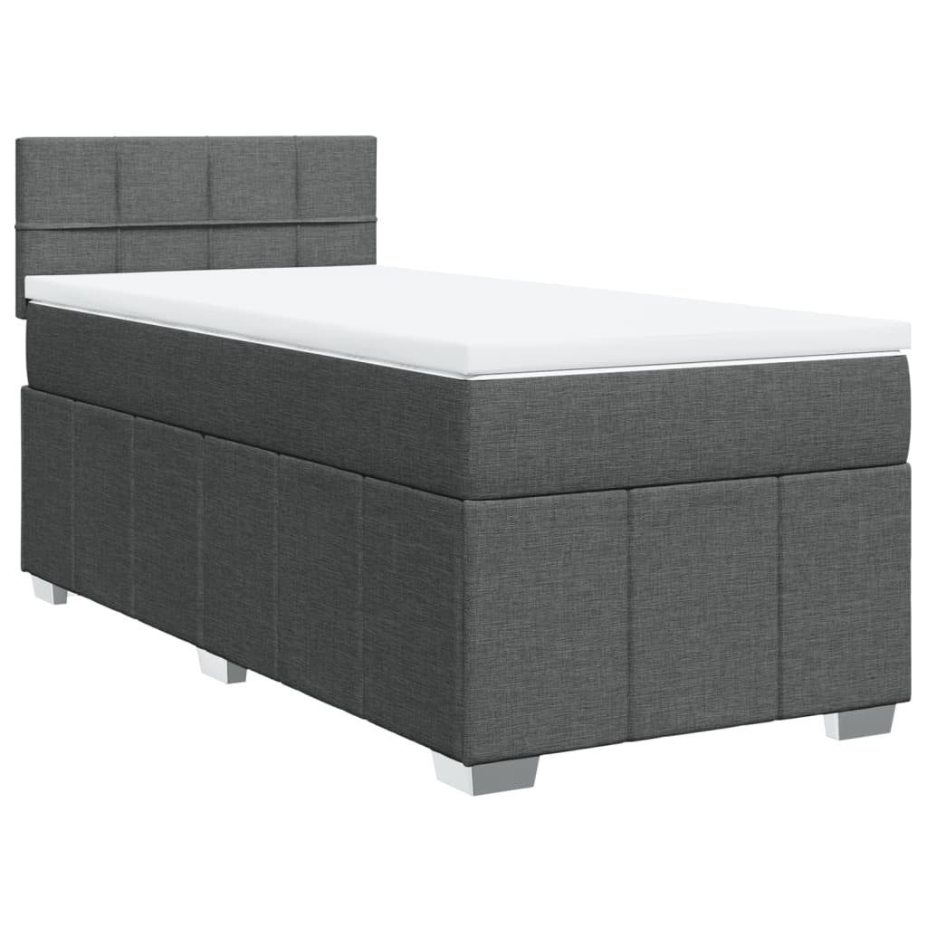 vidaXL Bett Boxspringbett mit Matratze Dunkelgrau günstig online kaufen