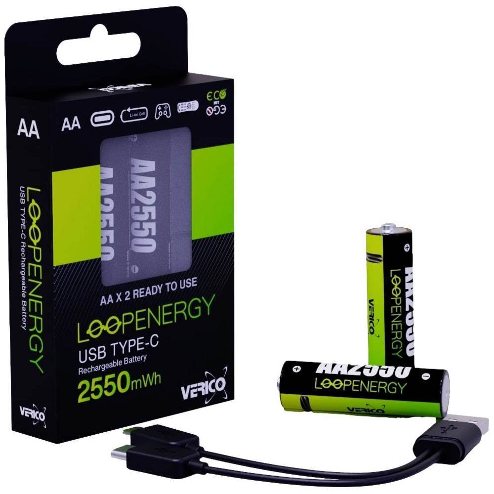 Verico Li-Ion USB-C® Mignon AA-Akku 1UDBT-A1WEA2-NN Akku