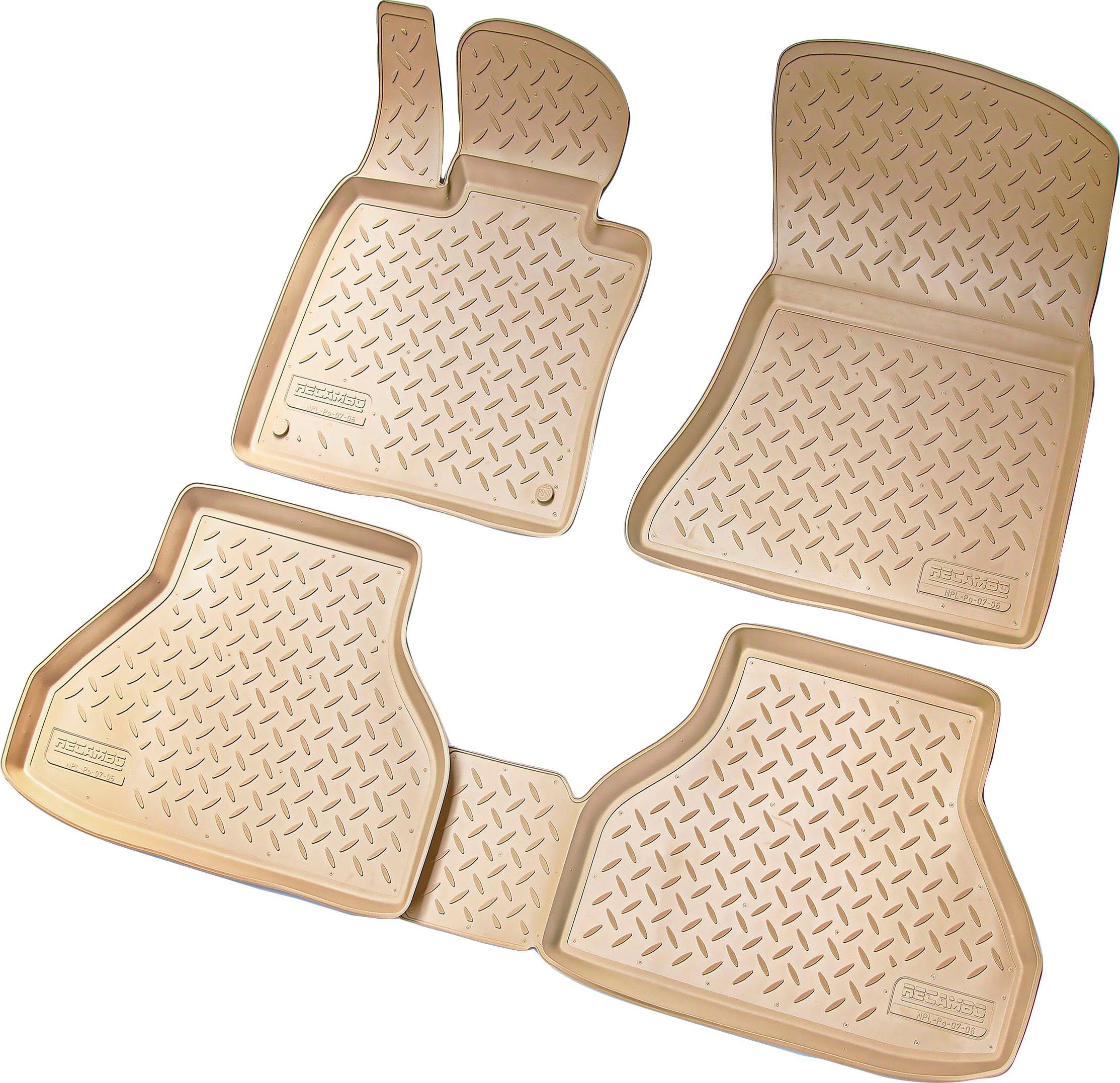 RECAMBO Passform-Fußmatten CustomComforts (4 St), für Passform 2006 - X5, BMW 2013, perfekte E70