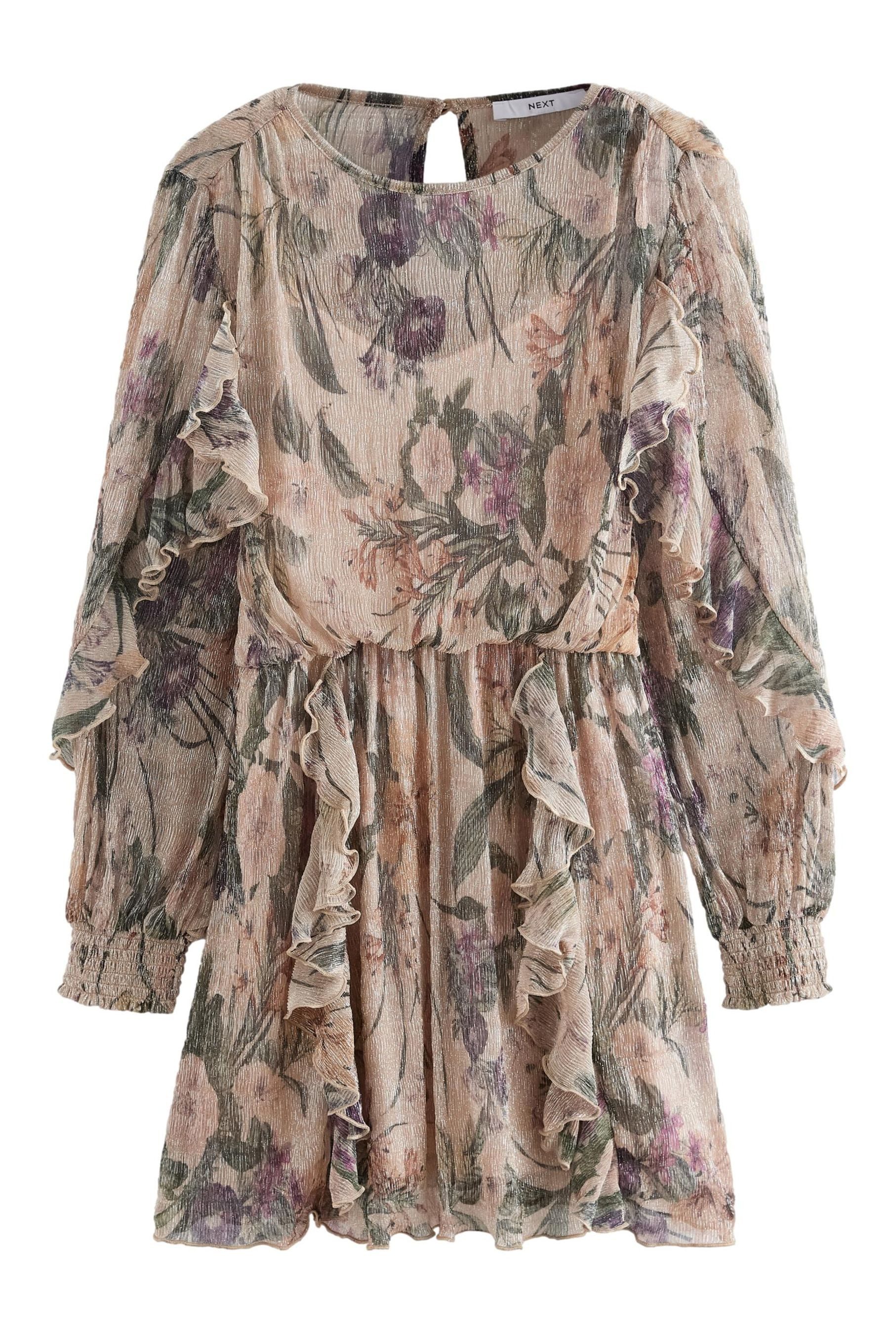Minikleid Langarm-Minikleid mit Rüschen