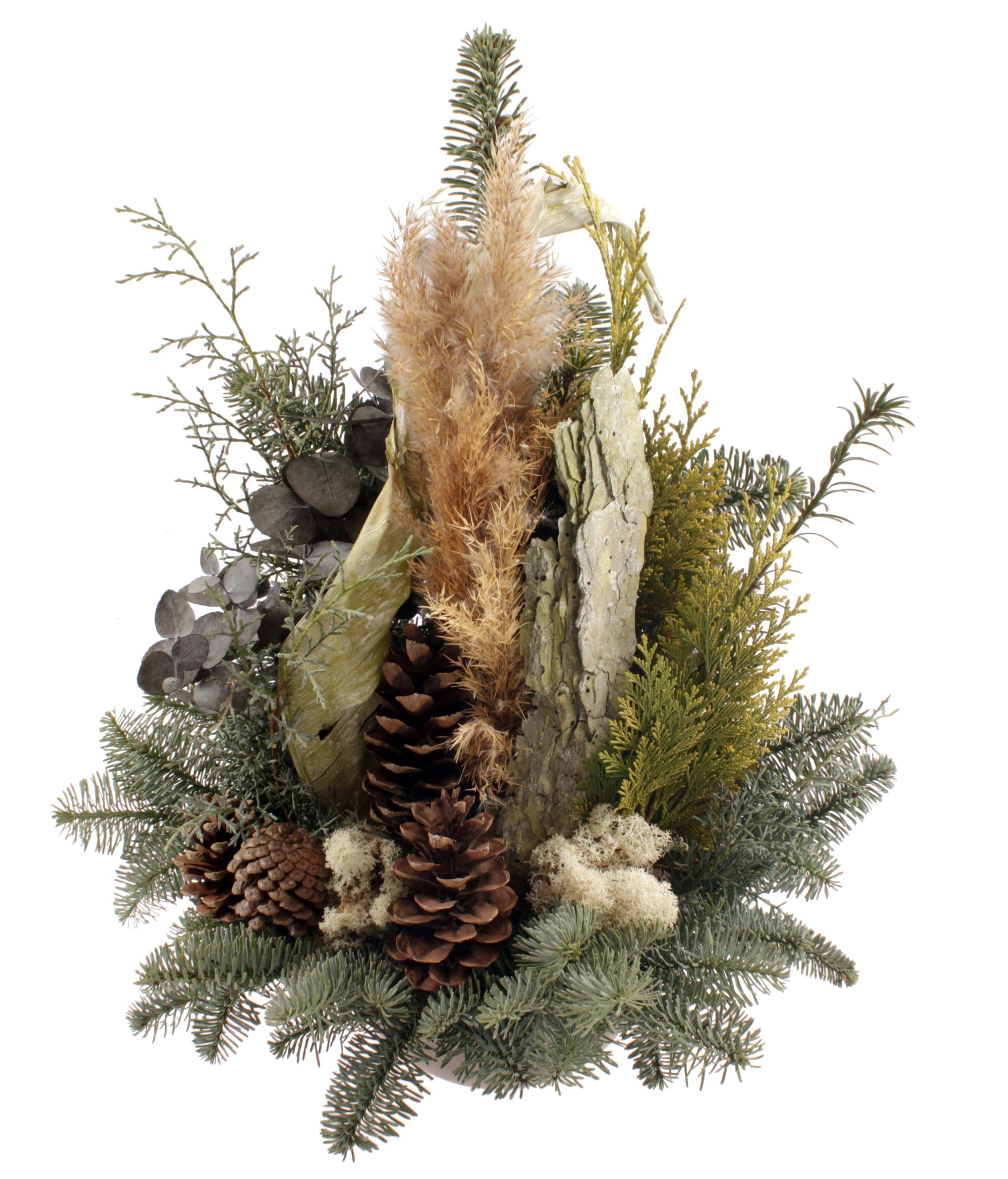 CreaFlor Home Dekokranz Grabschmuck, Handarbeit, Natur, Motiv: Pampagras