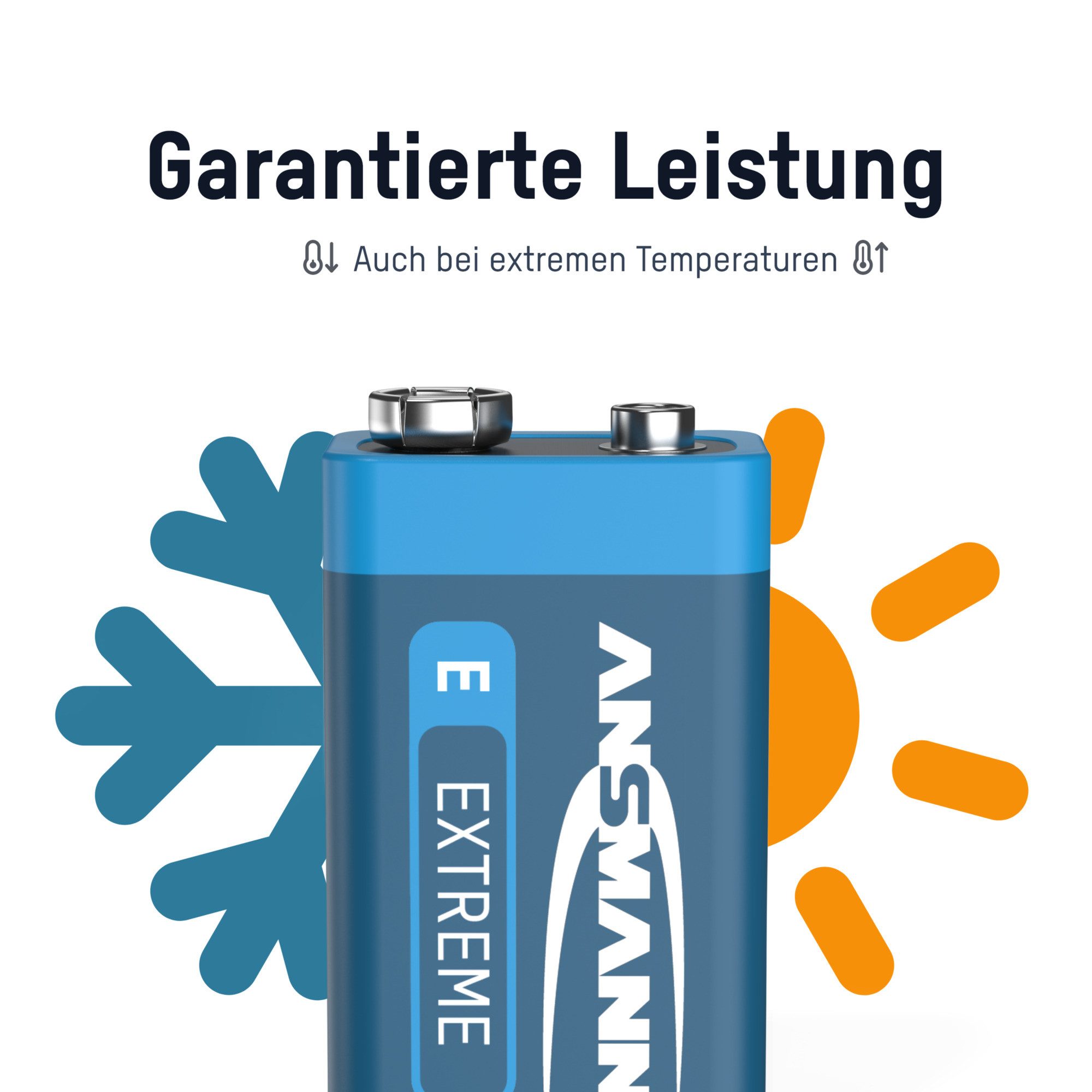 ANSMANN AG ANSMAN Batterien 9V E-Block Extreme Lithium – hohe Kapazität (1 Stück) Batterie
