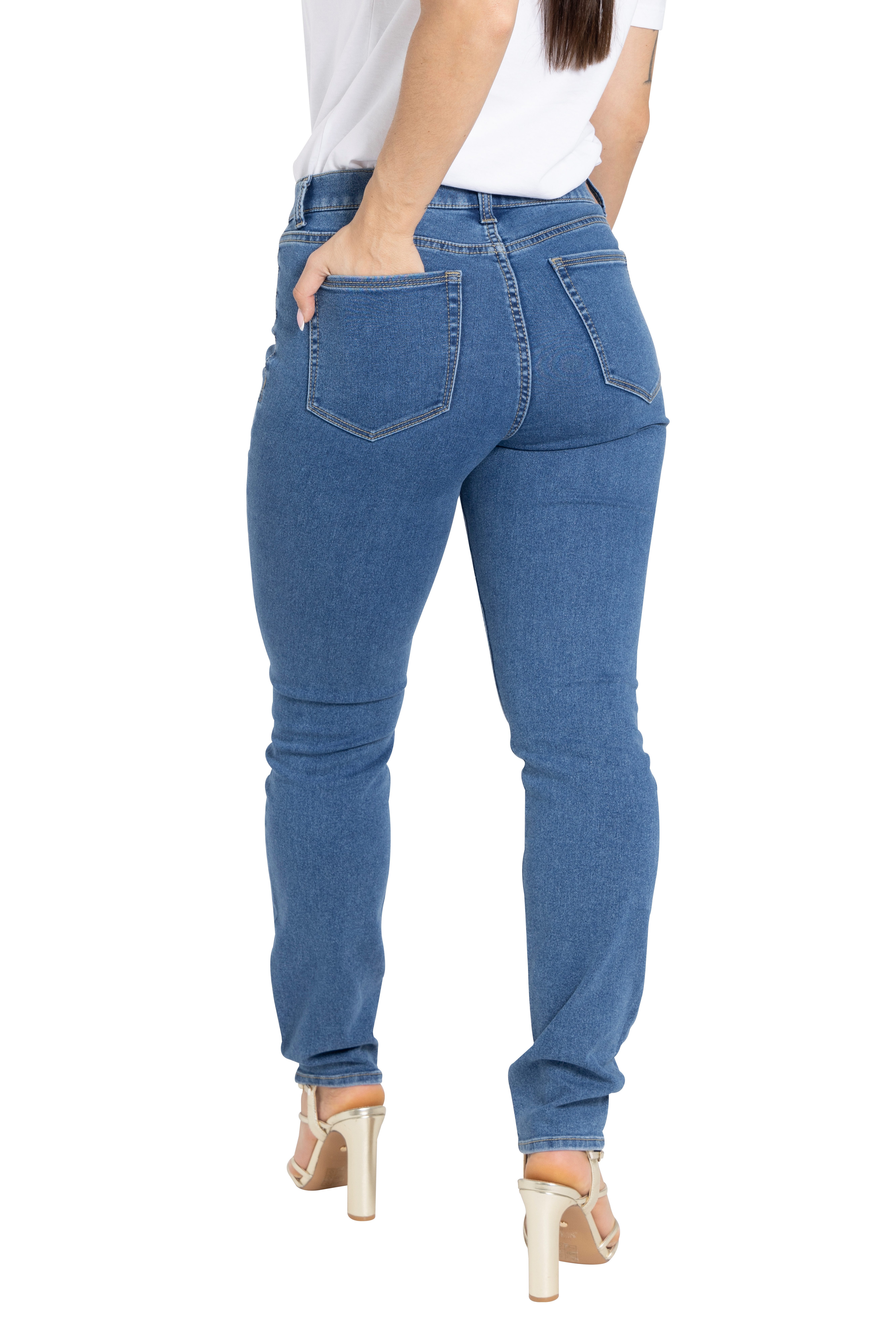 BlauerHafen Jeansjeggings BlauerHafen Damen Jeggings Jeans Slim Fit Super Stretch