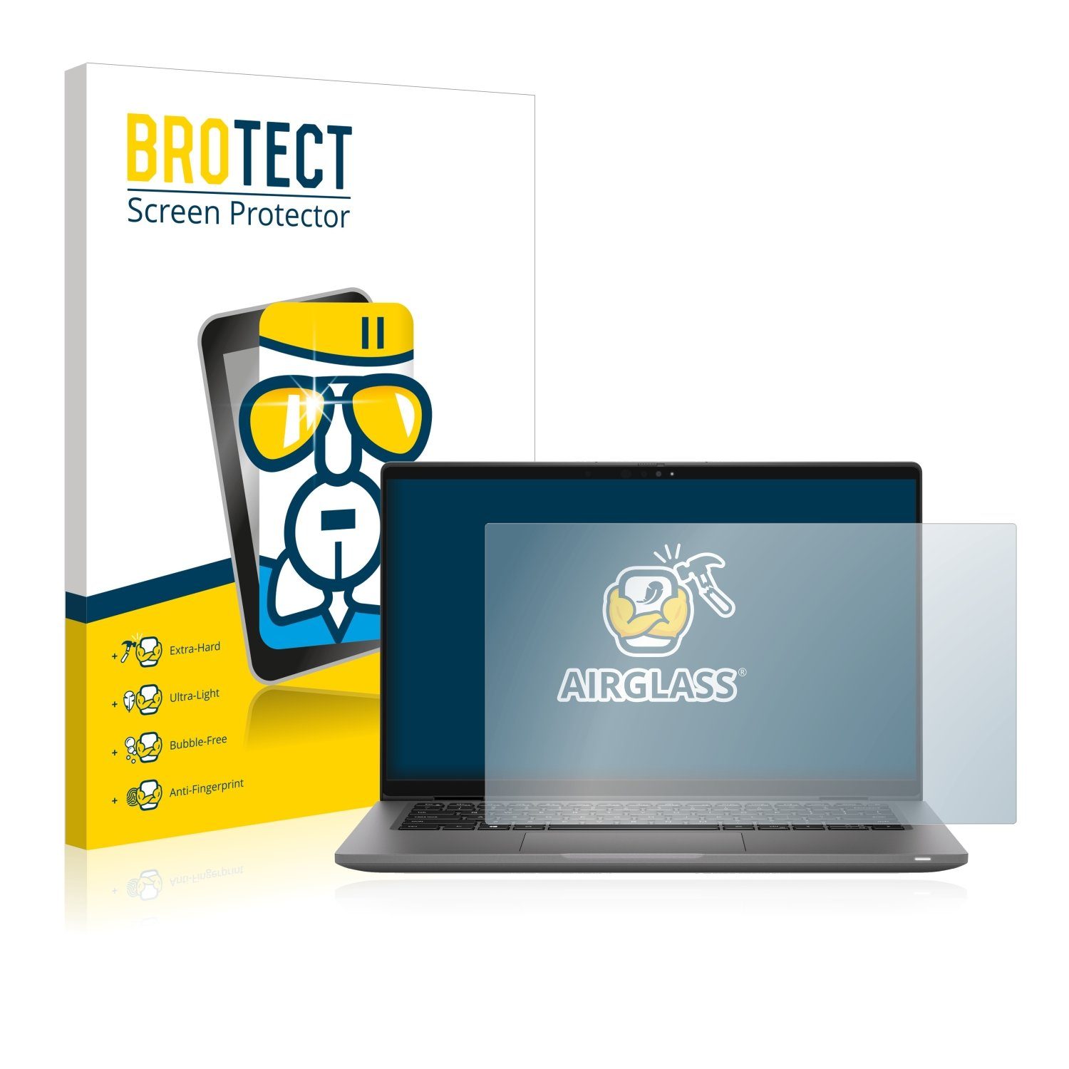 BROTECT Displayschutzglas Folie für Dell Latitude 14 7430, Schutzfolie Glas Panzer Display Schutz klar