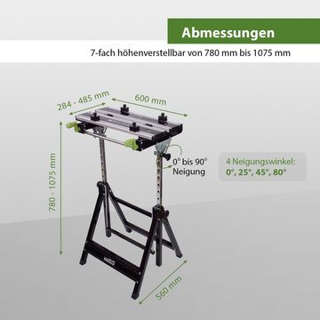 TRUTZHOLM Werkbank 2er Set Werkbank klappbar höhenverstellbar, (2er-Set)