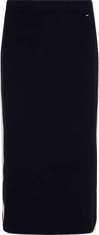 Tommy Hilfiger Strickrock »Global Stripe Fitted Midi Skirt« mit den typischen Tommy Streifen an der Seitenaht