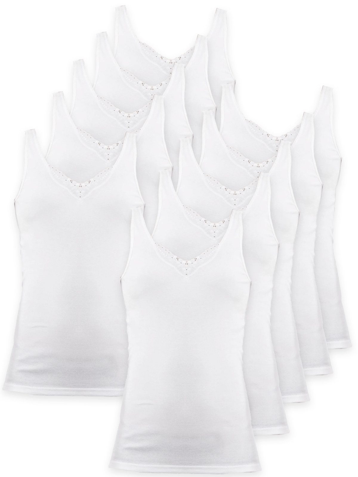 Achselhemd 10er Pack Damen Achselhemd Baumwolle
