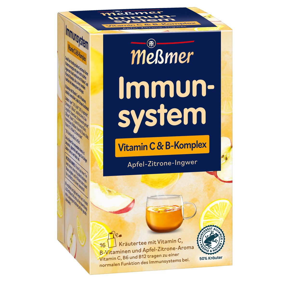 Meßmer Tee, Meßmer Immunsystem Apfel Zitrone Ingwer Tee 16 Beutel