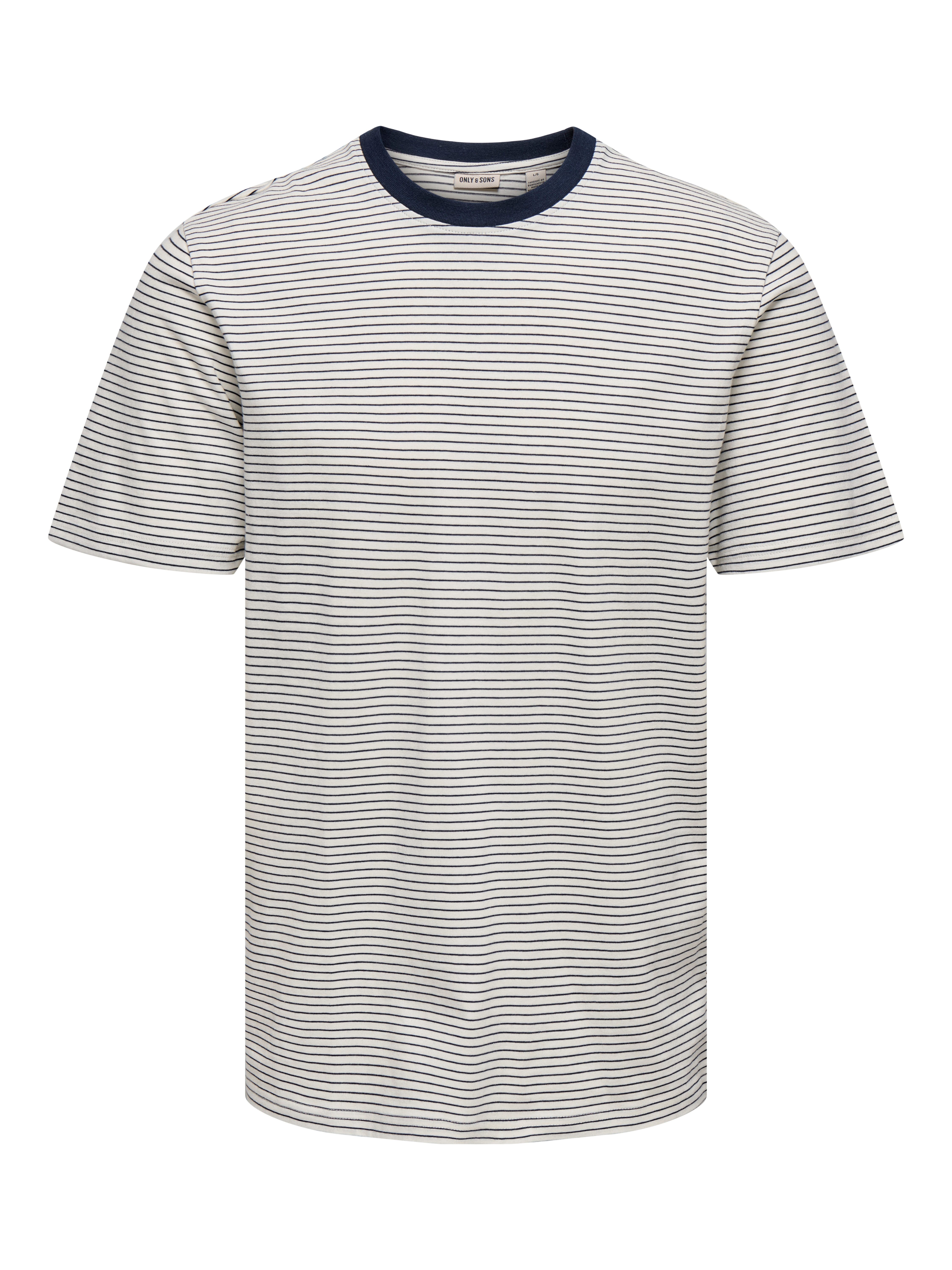 ONLY & SONS Rundhalsshirt ONSFRED LIFE RLX SS STRIPE TEE NOOS günstig online kaufen