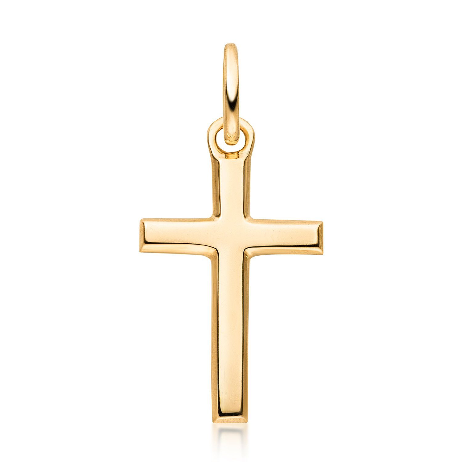 Kreuz 333 Gold GKA-8, Gelbgold minimalistisch Materia klein Kreuzanhänger Religion